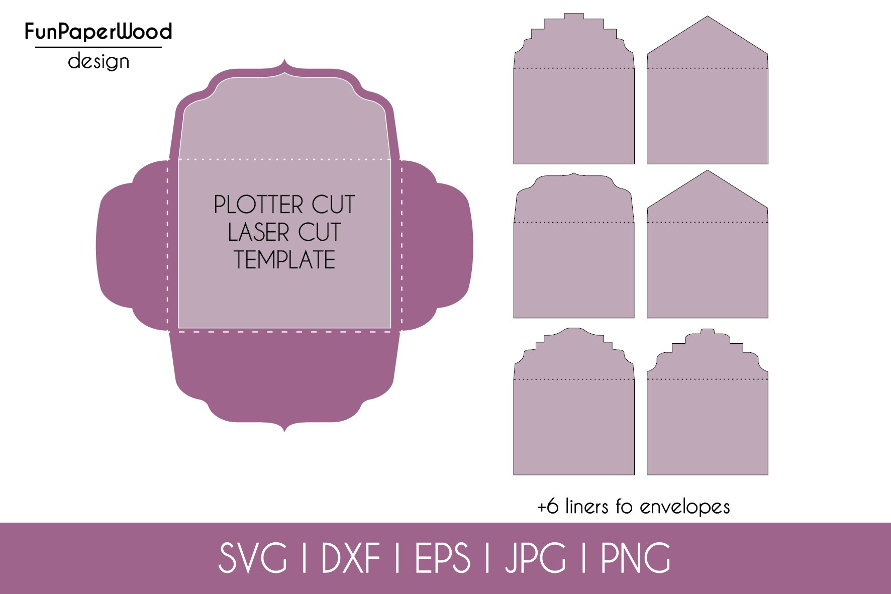 Set 6 A7 Envelopes 5.25 x 7.25 in Template for 5x7 cards 3