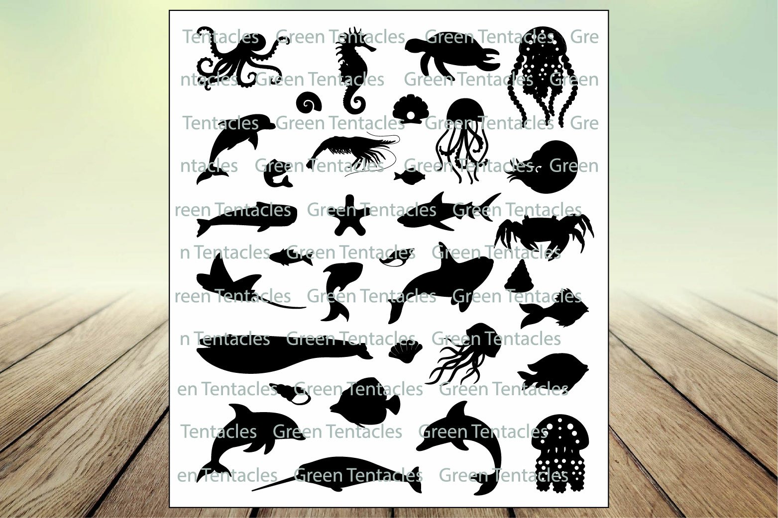Sea Animal Silhouettes for Crafters and Designers 2