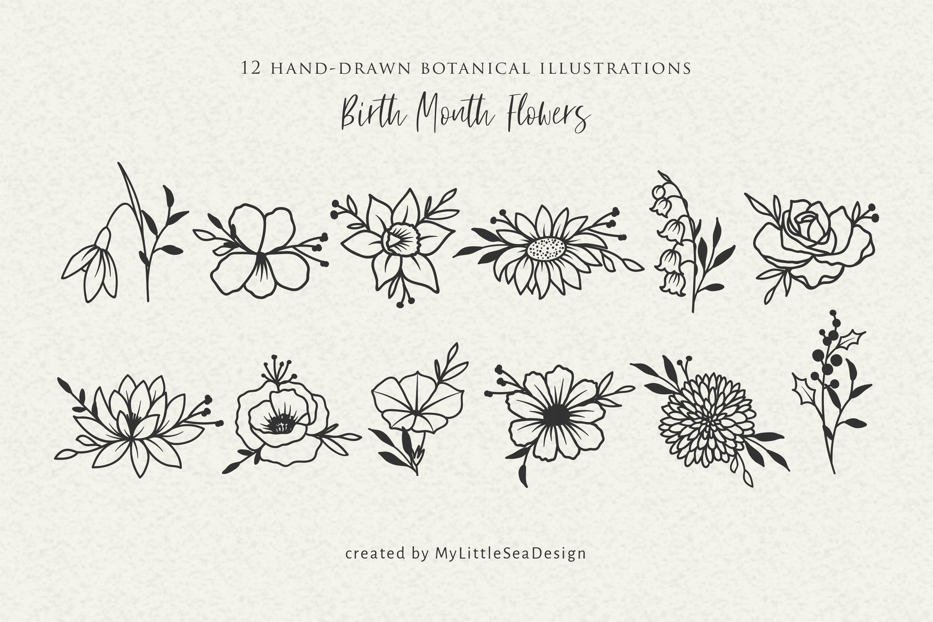 Birth Month Flowers SVG Bundle