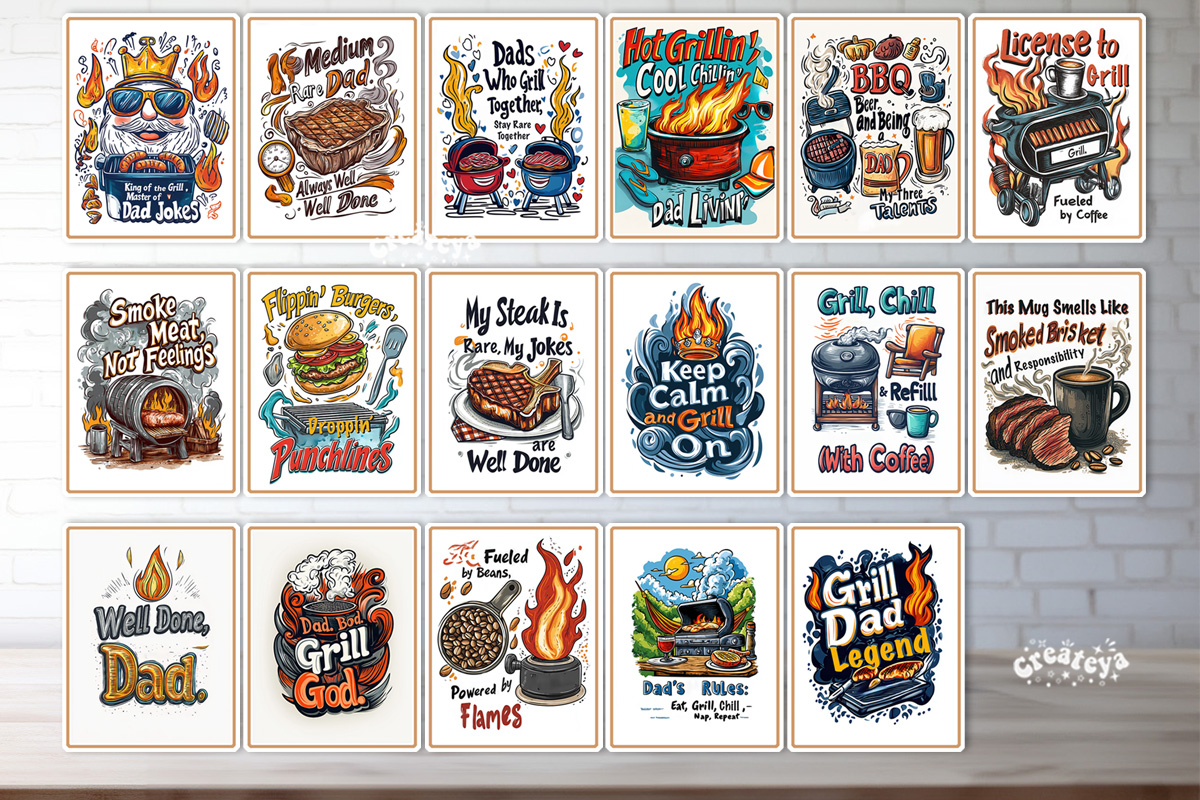 Funny Dad BBQ Sticker Bundle Grill Master Sarcastic Dad Joke 2