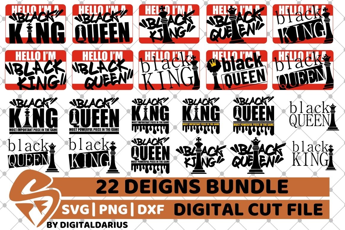22x Black Queen Designs Bundle svg, Black History Month svg