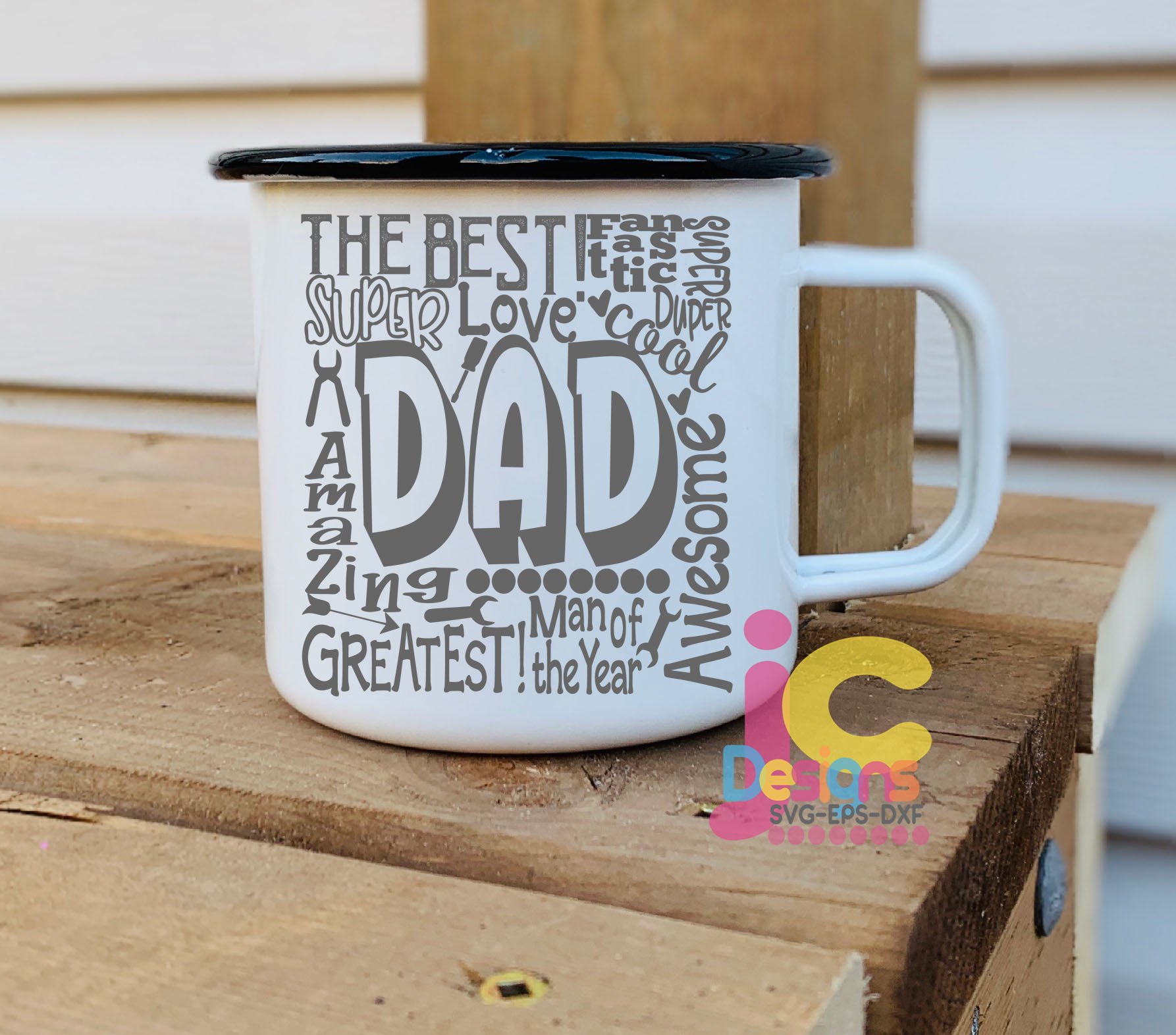 Fathers Day SVG Typography Bundle word art Svg, Eps, Dxf 3