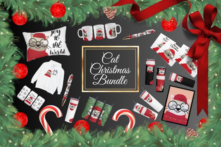 Cat Christmas Bundle, Christmas Craft Bundle, Christmas