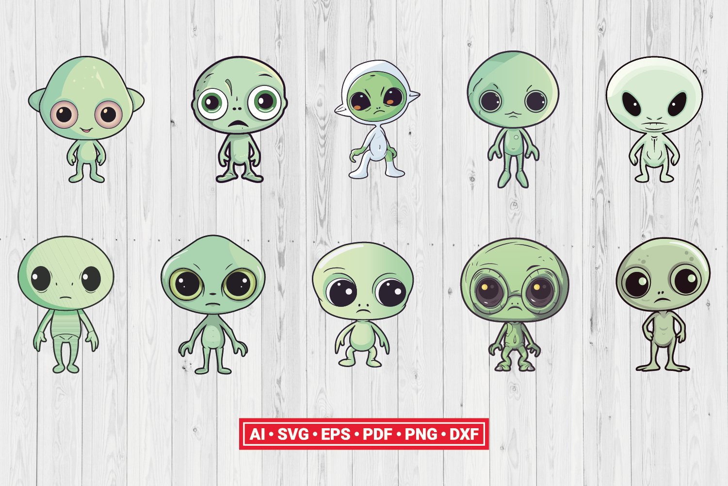 Cute Alien Cartoon SVG Cut File Cricut Vector Clipart