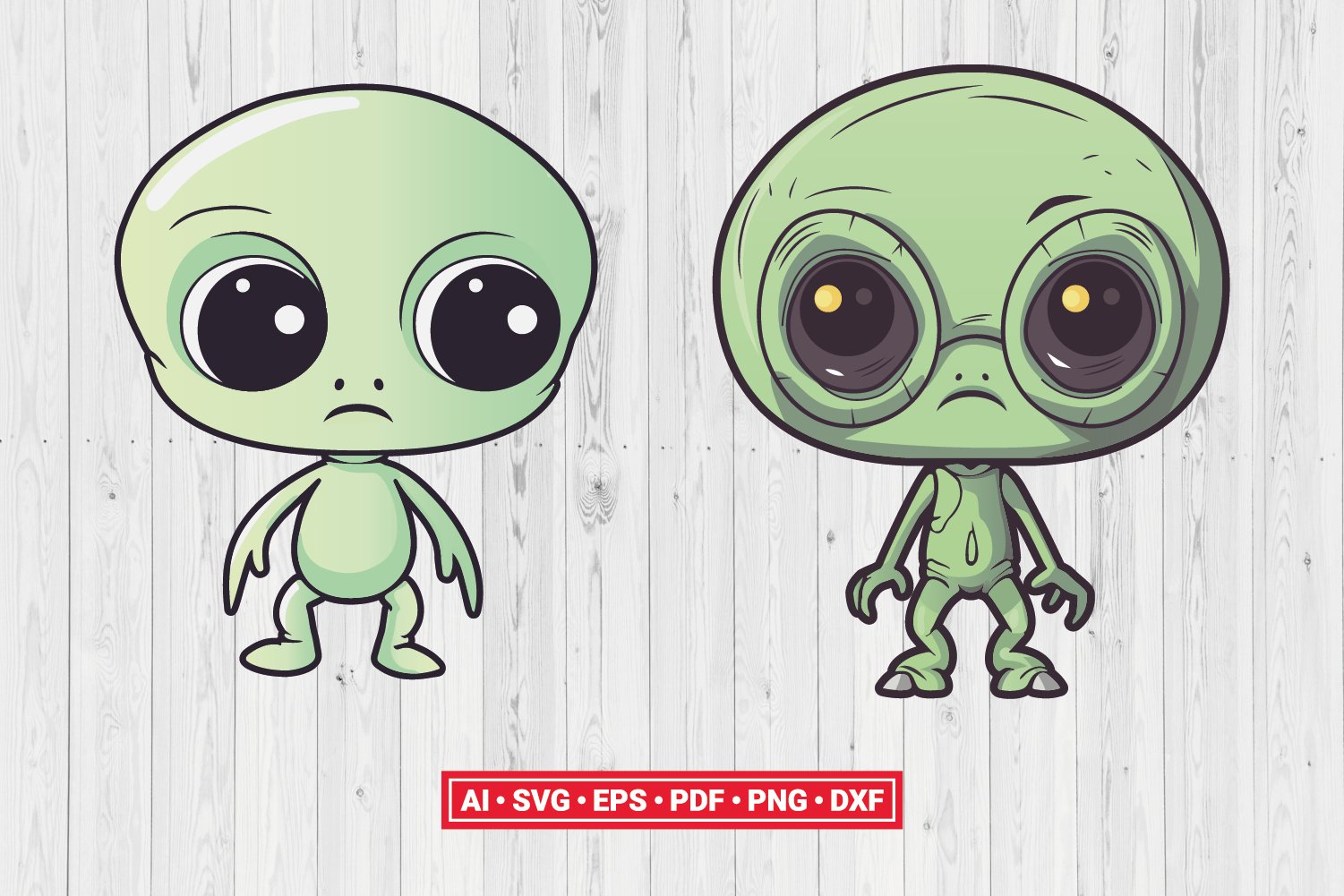 Cute Alien Cartoon SVG Cut File Cricut Vector Clipart 2