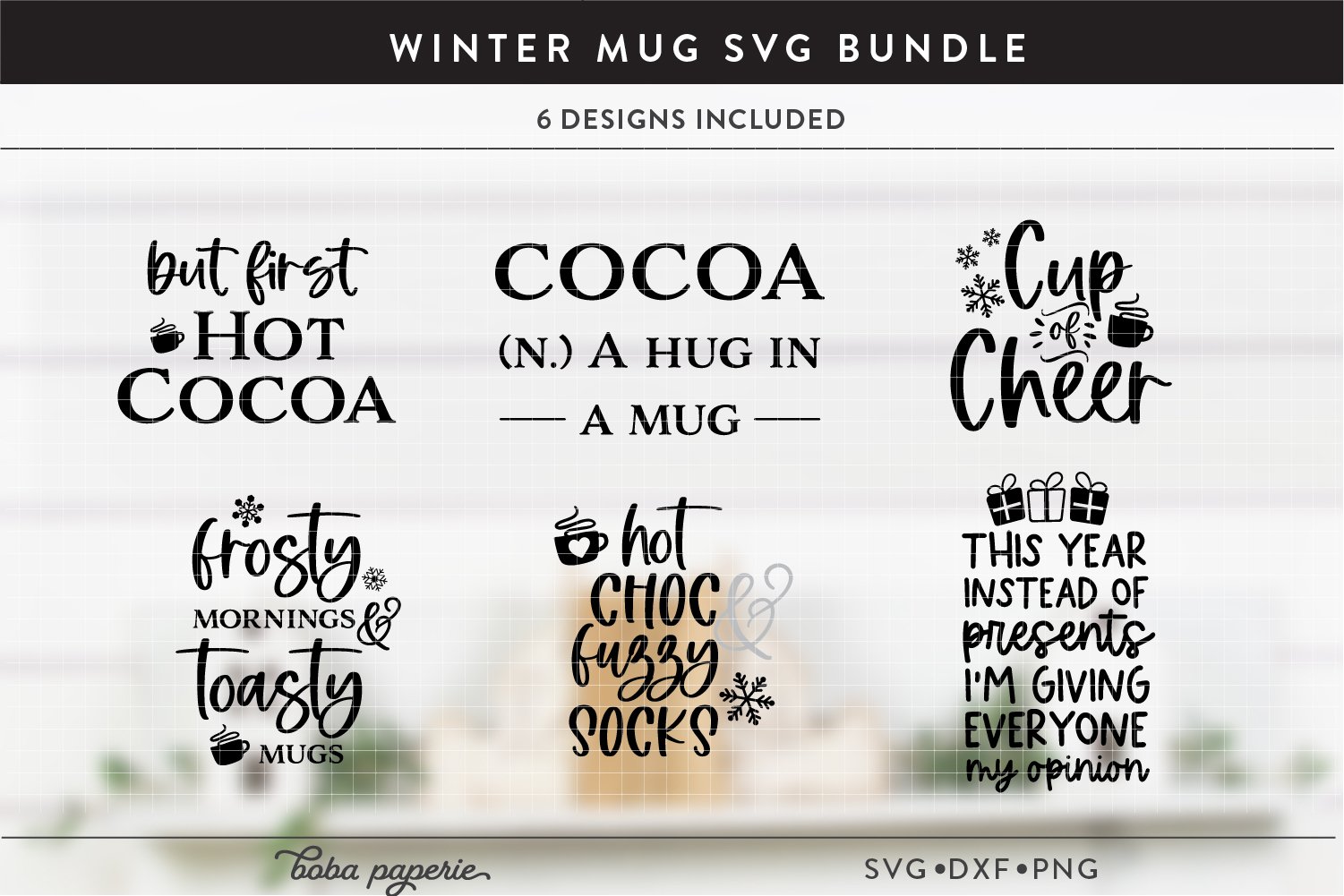 Christmas Mug SVG Bundle | Winter Mug Cut File | Christmas 3