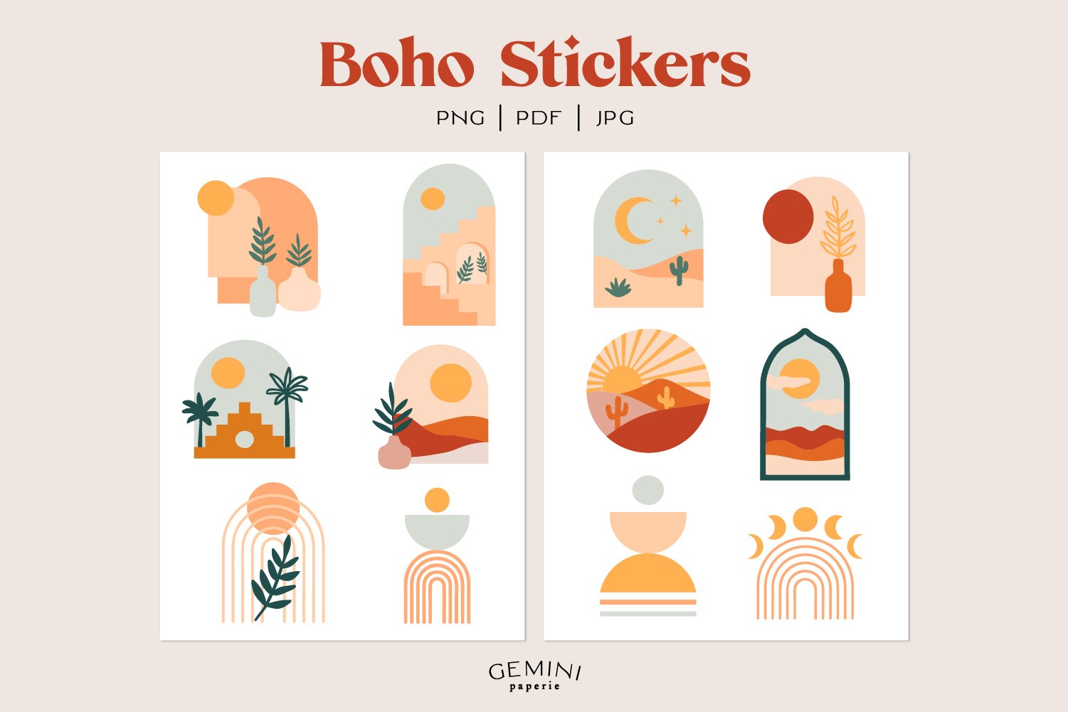 Boho Stickers | Boho Rainbow | Printable Stickers 2