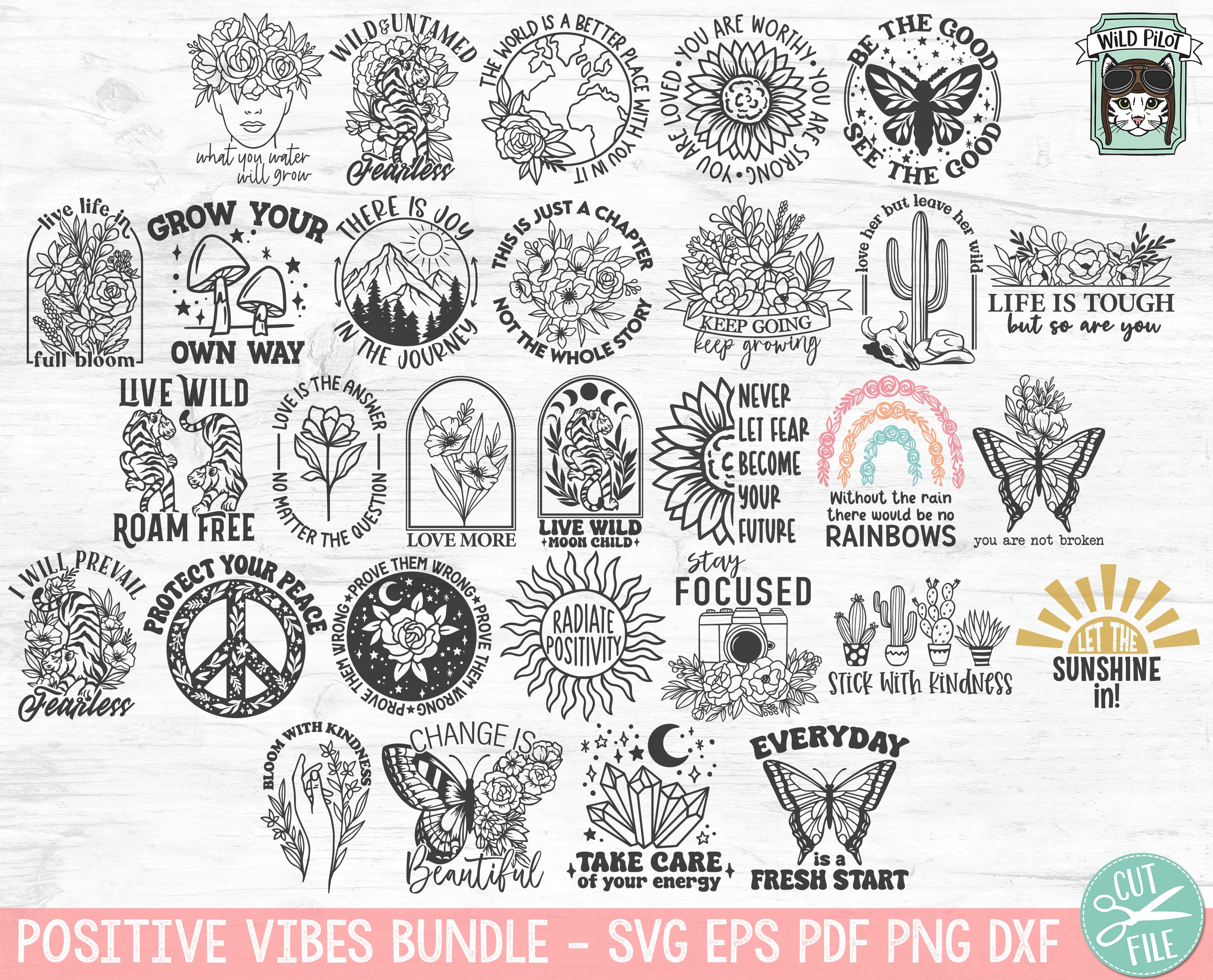 Inspirational Bundle SVG Files, Motivational Quotes 2
