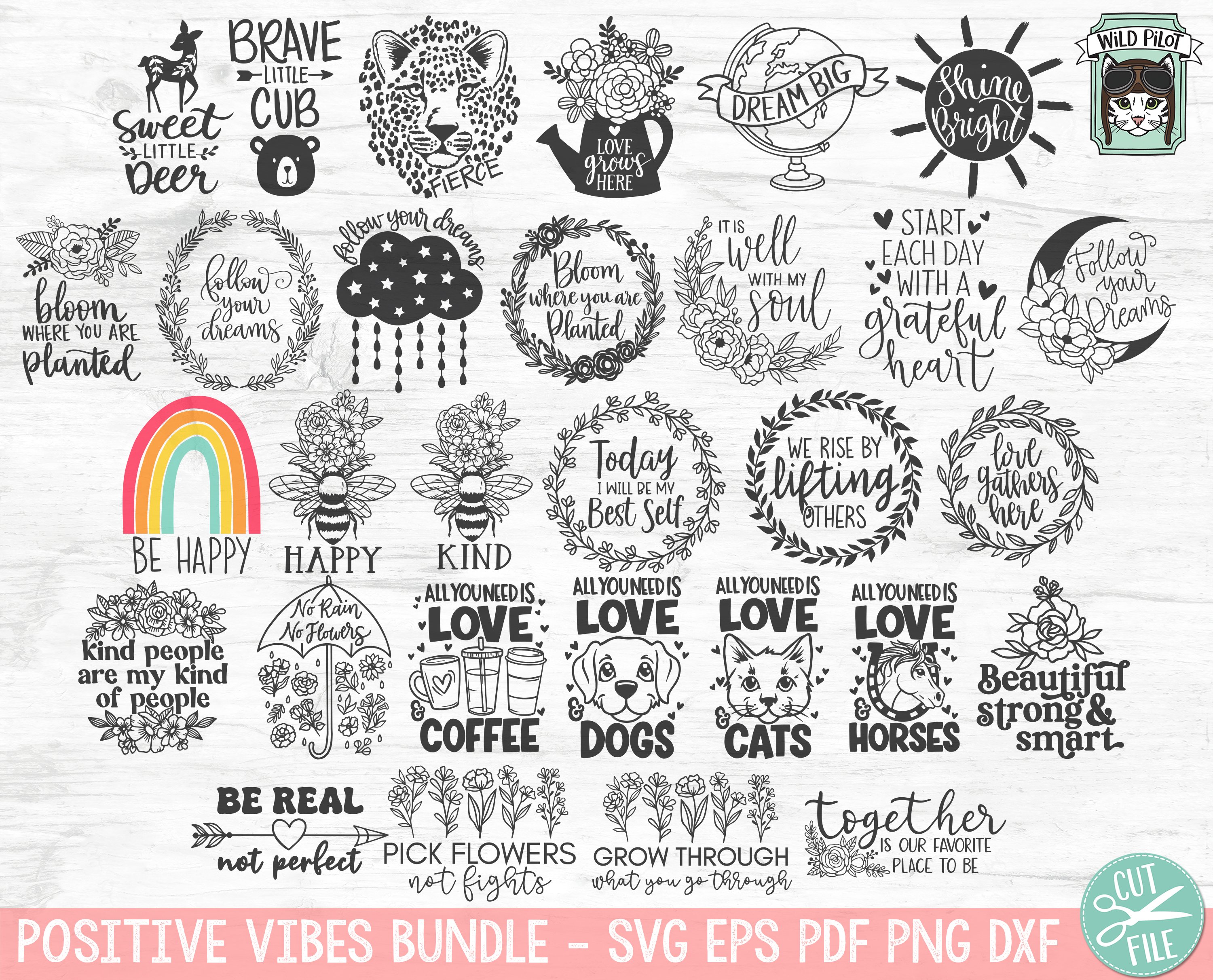 Inspirational Bundle SVG Files, Motivational Quotes 3