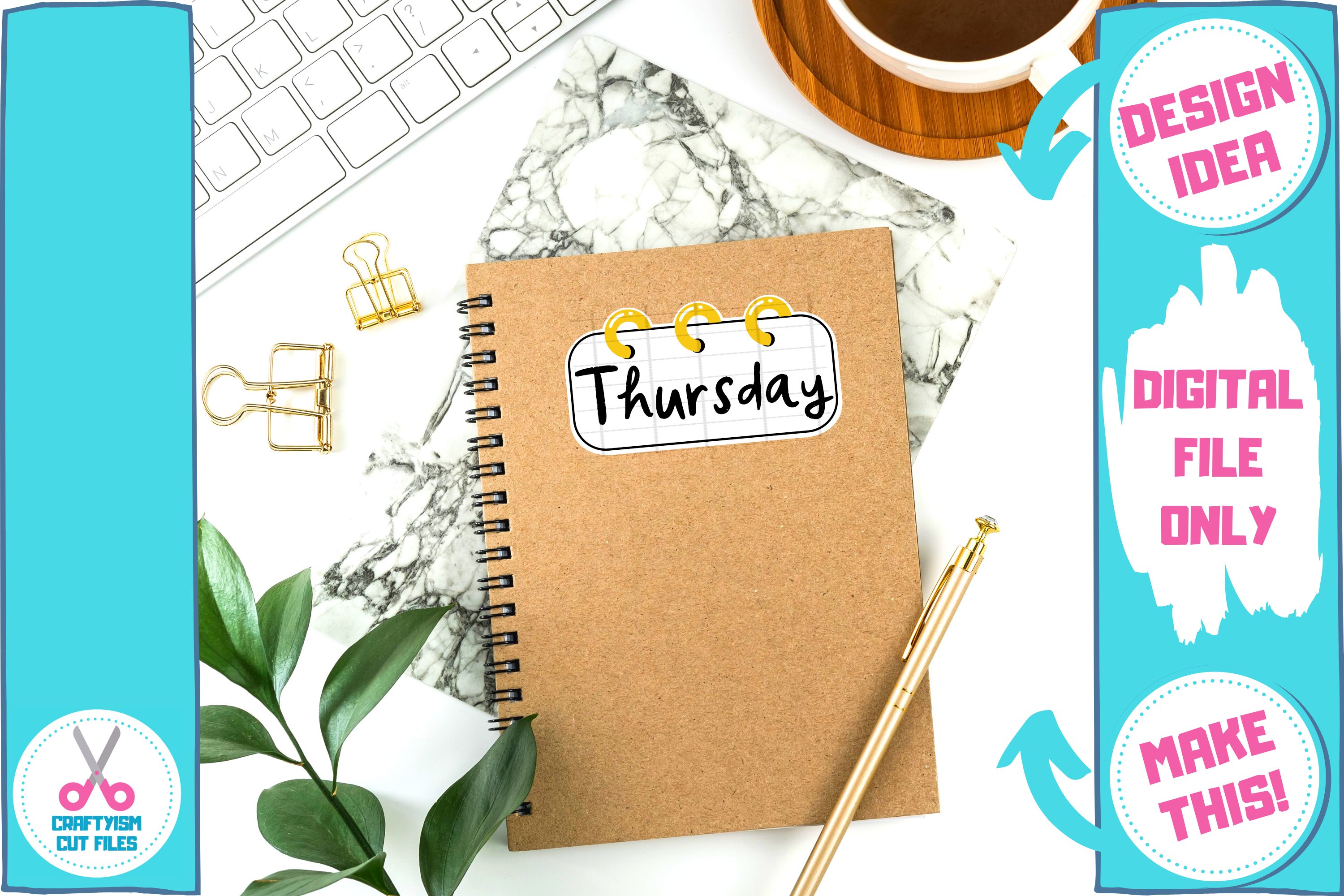 Ring Bound Kawaii Notebook Planner Stickers Print   Cut File 2
