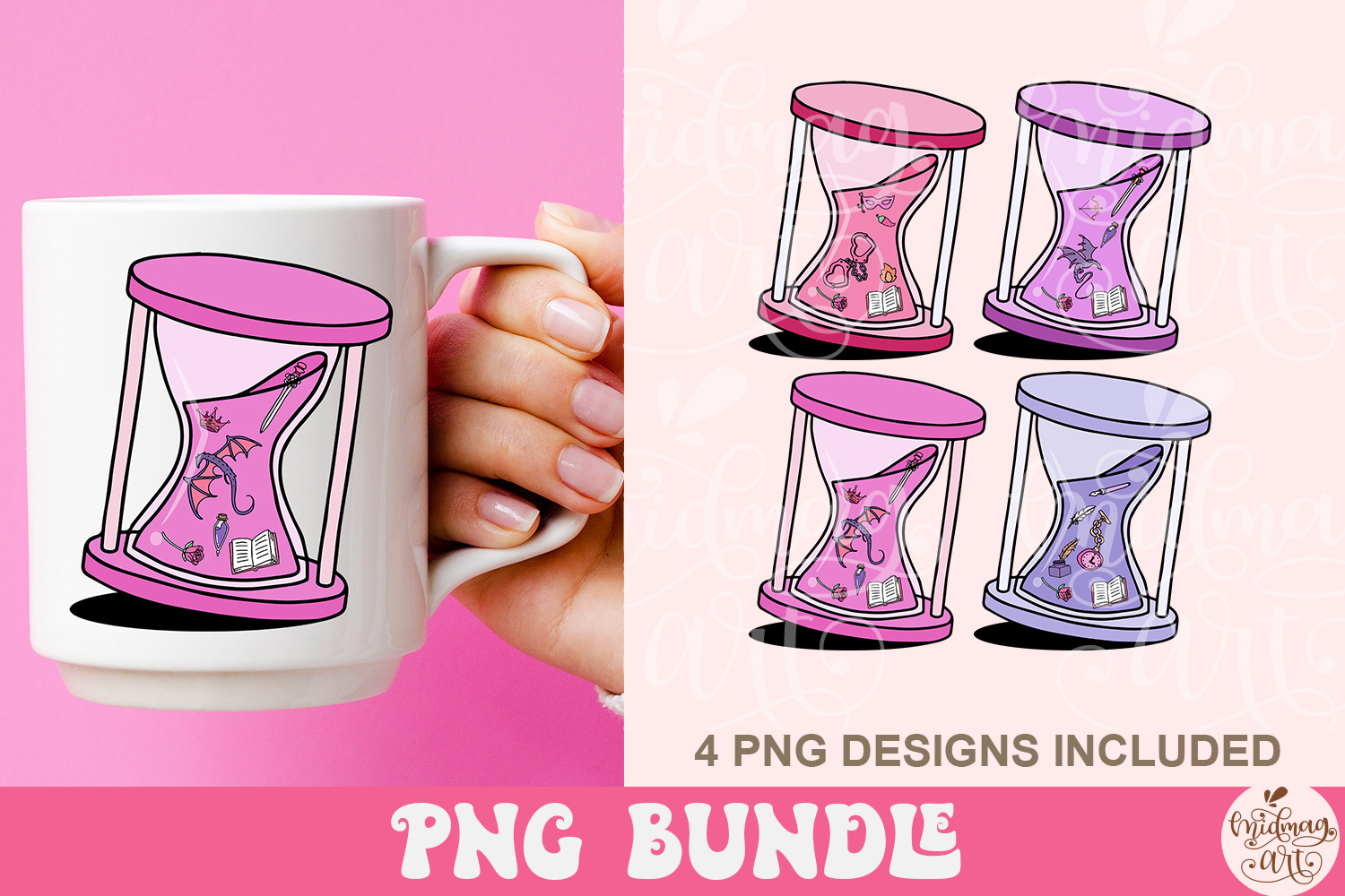 Bookish Romance Hourglass Png Bundle 2