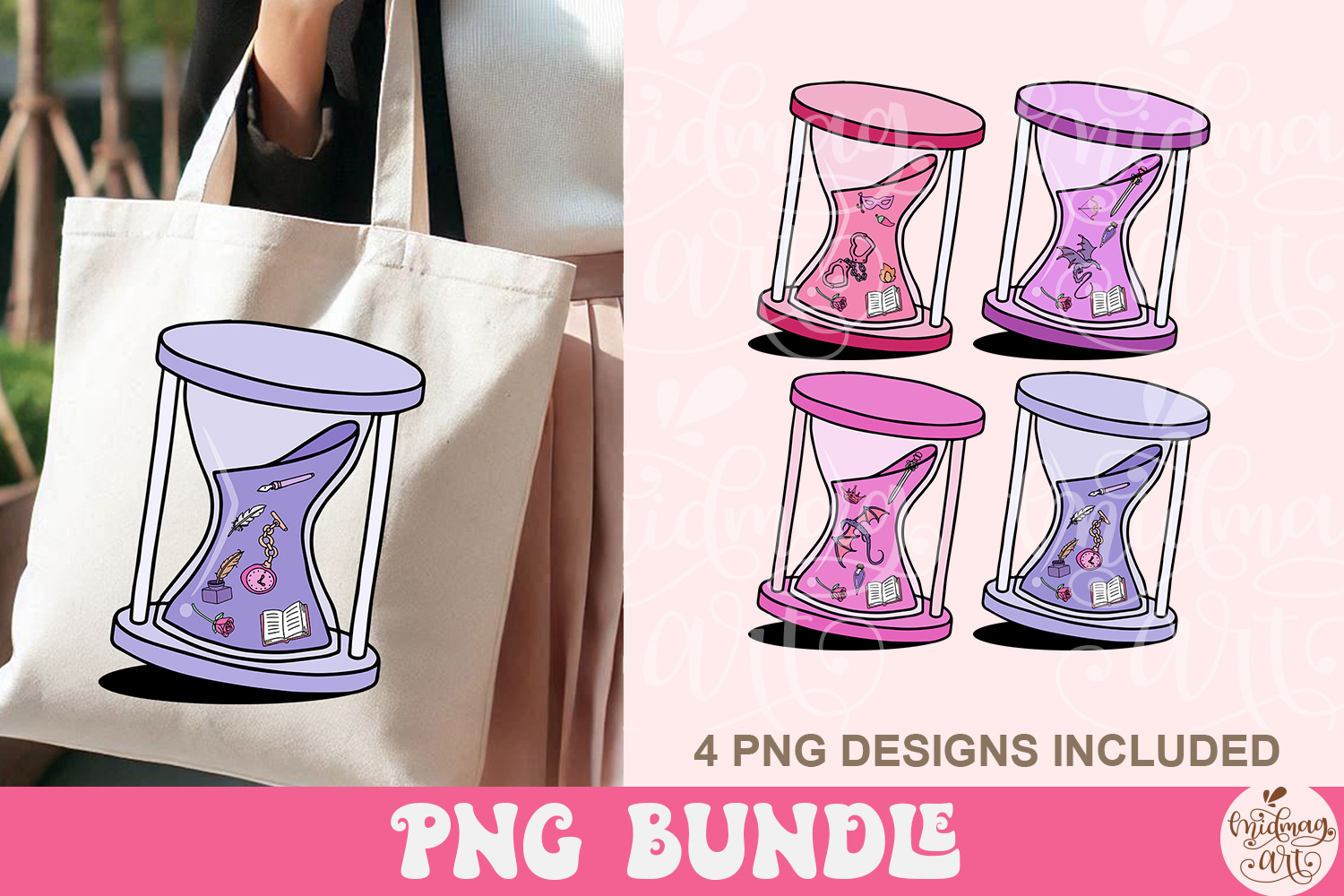 Bookish Romance Hourglass Png Bundle 3