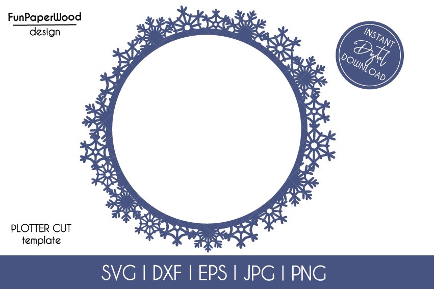 30 Christmas Snowflake Wreath SVG DXF Cricut ShilhouetTE 2