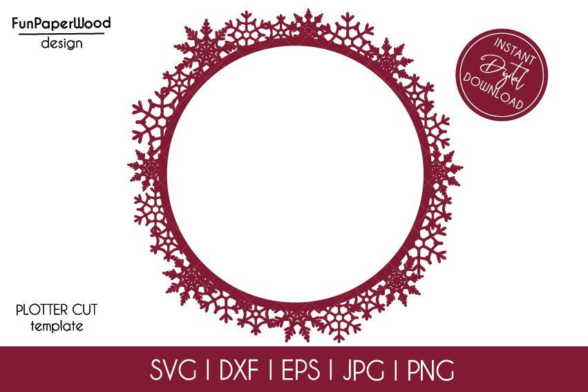 30 Christmas Snowflake Wreath SVG DXF Cricut ShilhouetTE 3
