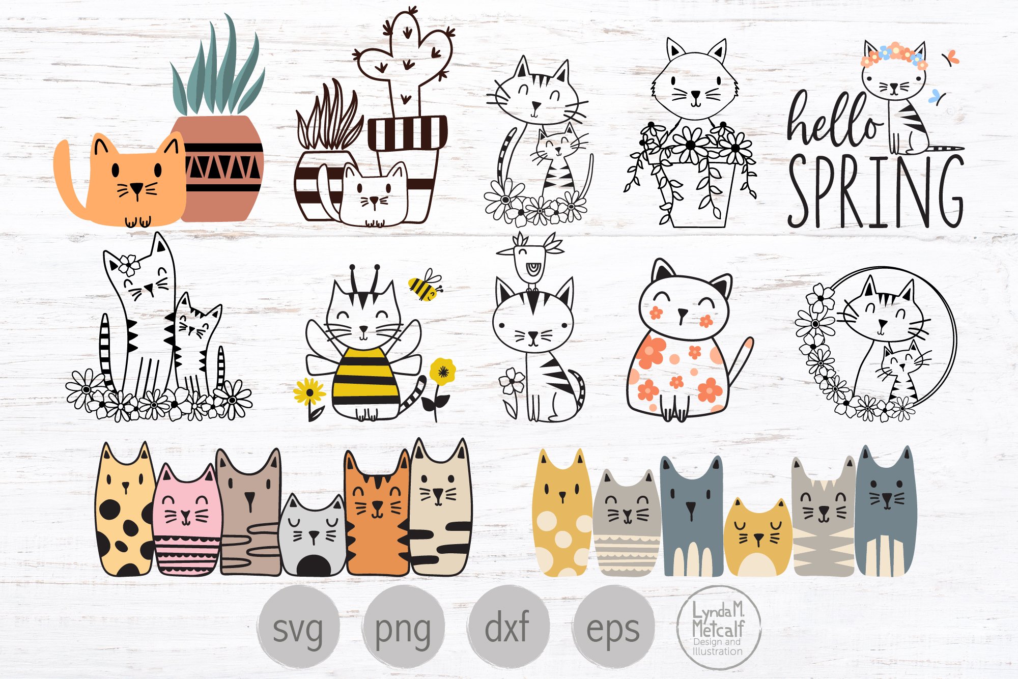 Cat Svg Bundle, Cute Kitty Png Bundle, Cats Svg Cut File