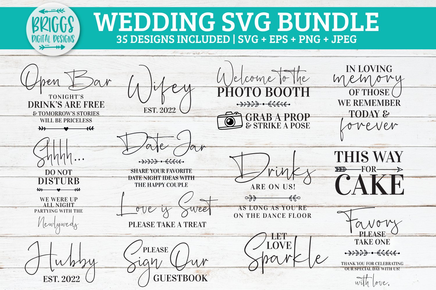 Wedding Sign SVG Bundle | 35 Designs Included 2