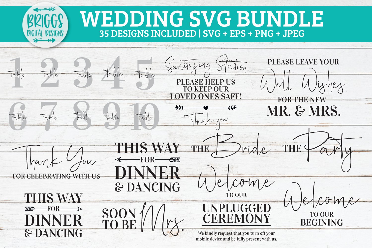 Wedding Sign SVG Bundle | 35 Designs Included 3