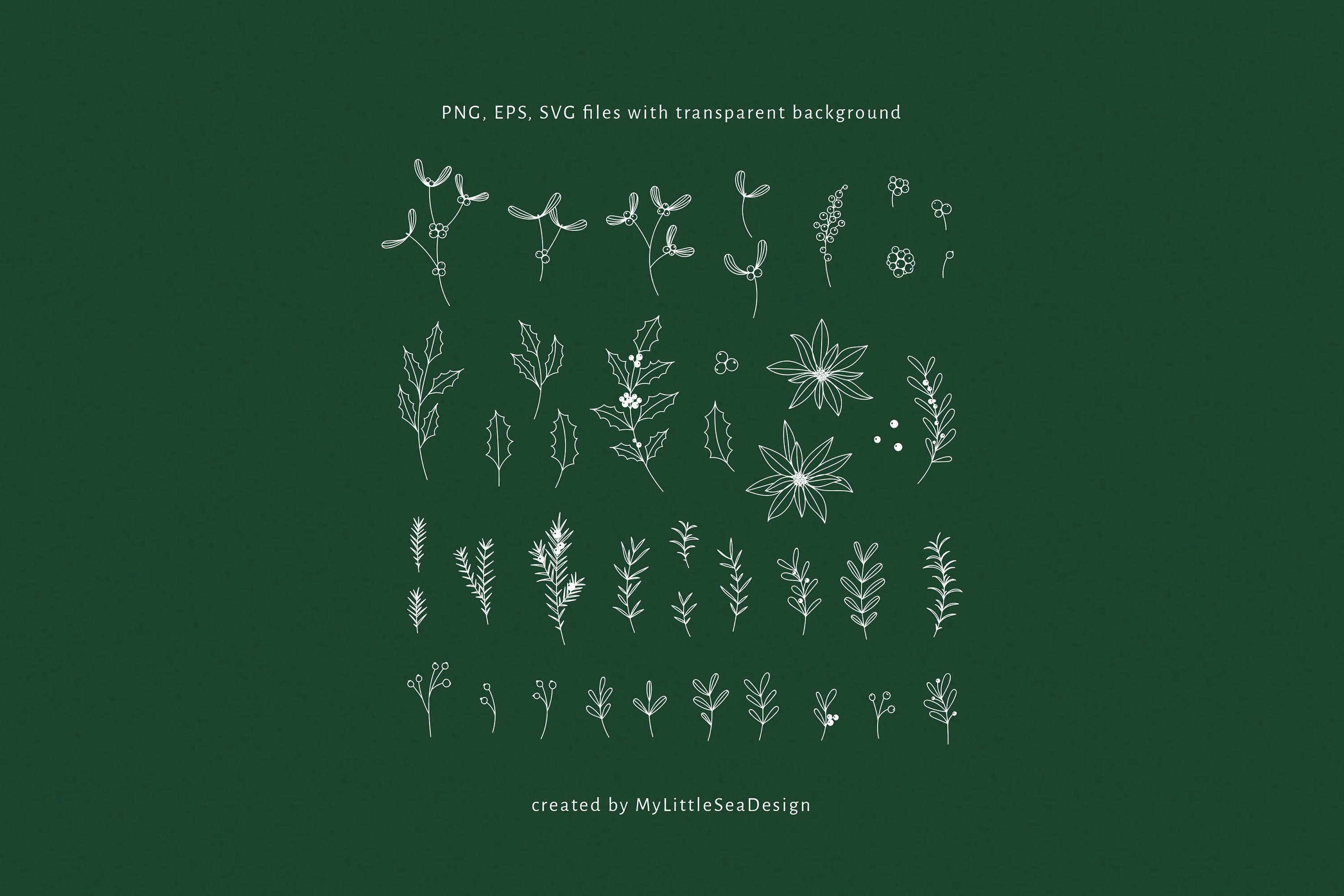 Christmas Floral Svg Bundle, Christmas Svg Clipart 3