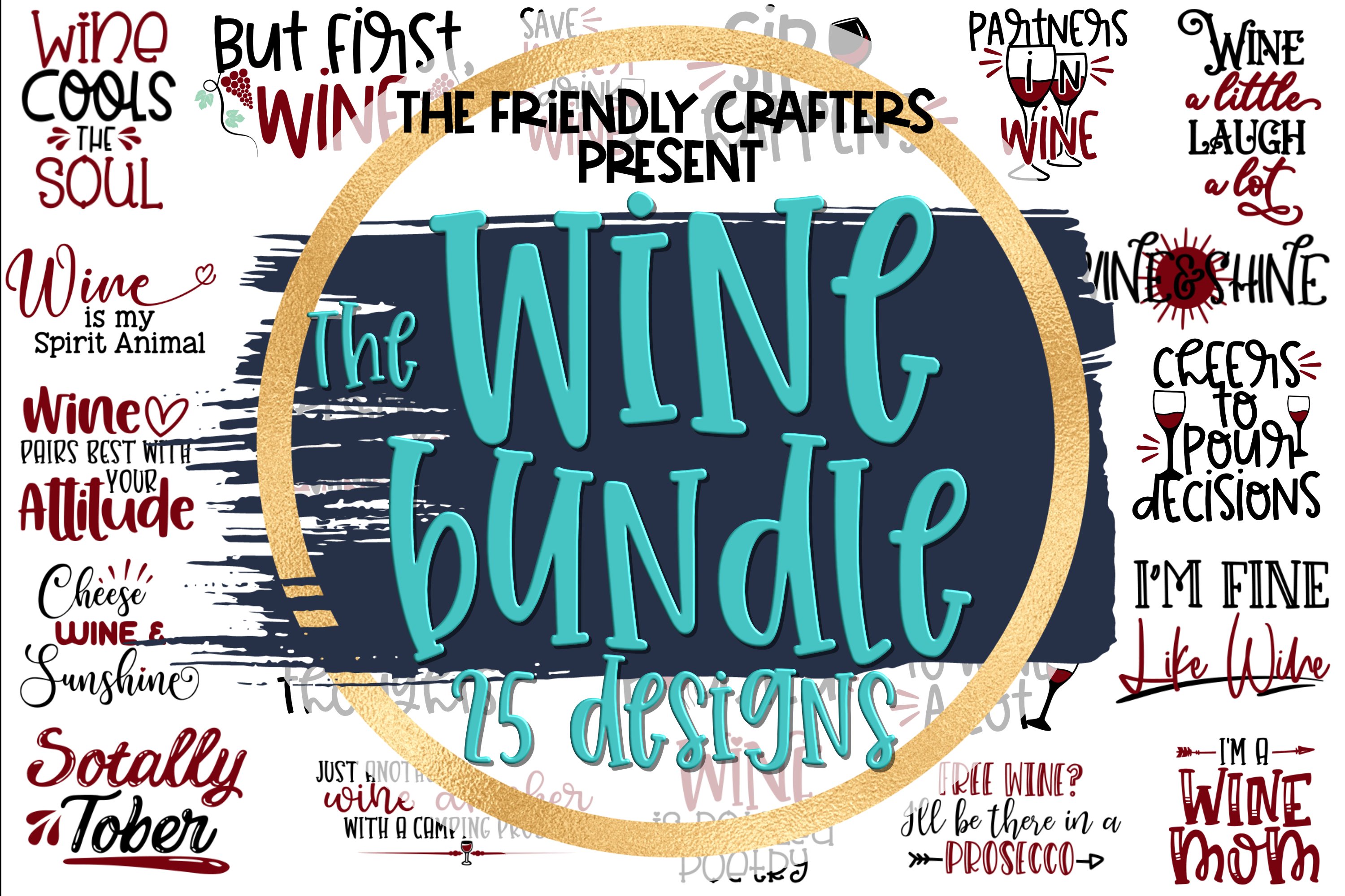 Wine Bundle - A Bundle of 25 Wine SVGs 2