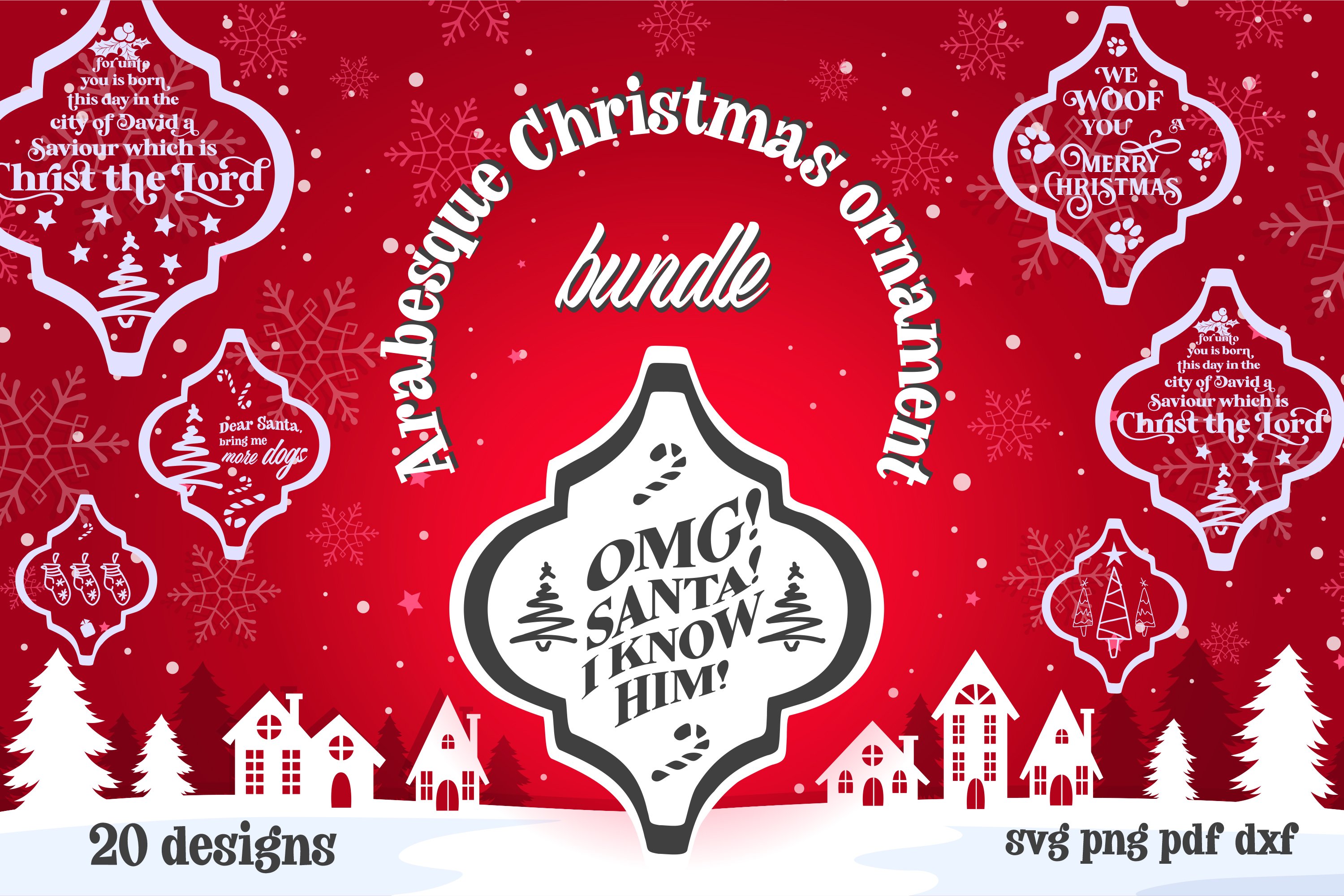 arabesque ornaments bundles svg christmas ornament designs