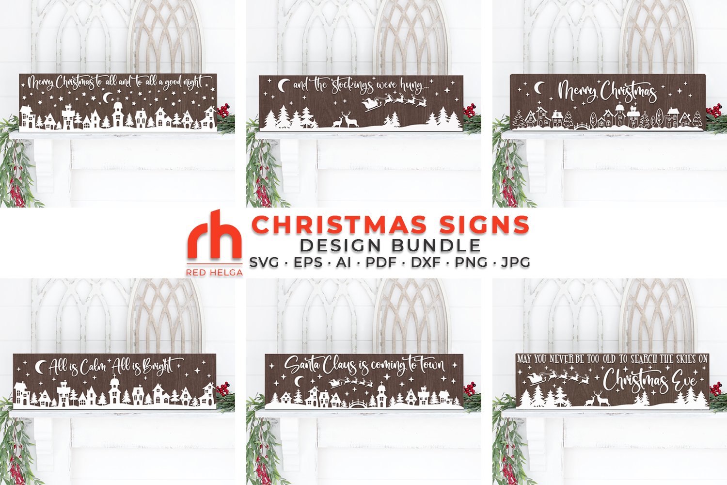 Horizontal Signs SVG - Christmas Boards Cut Files