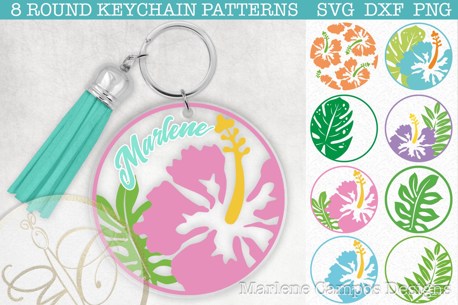 BUNDLE Decorative Keychain Patterns / SVG, DXF, PNG 2