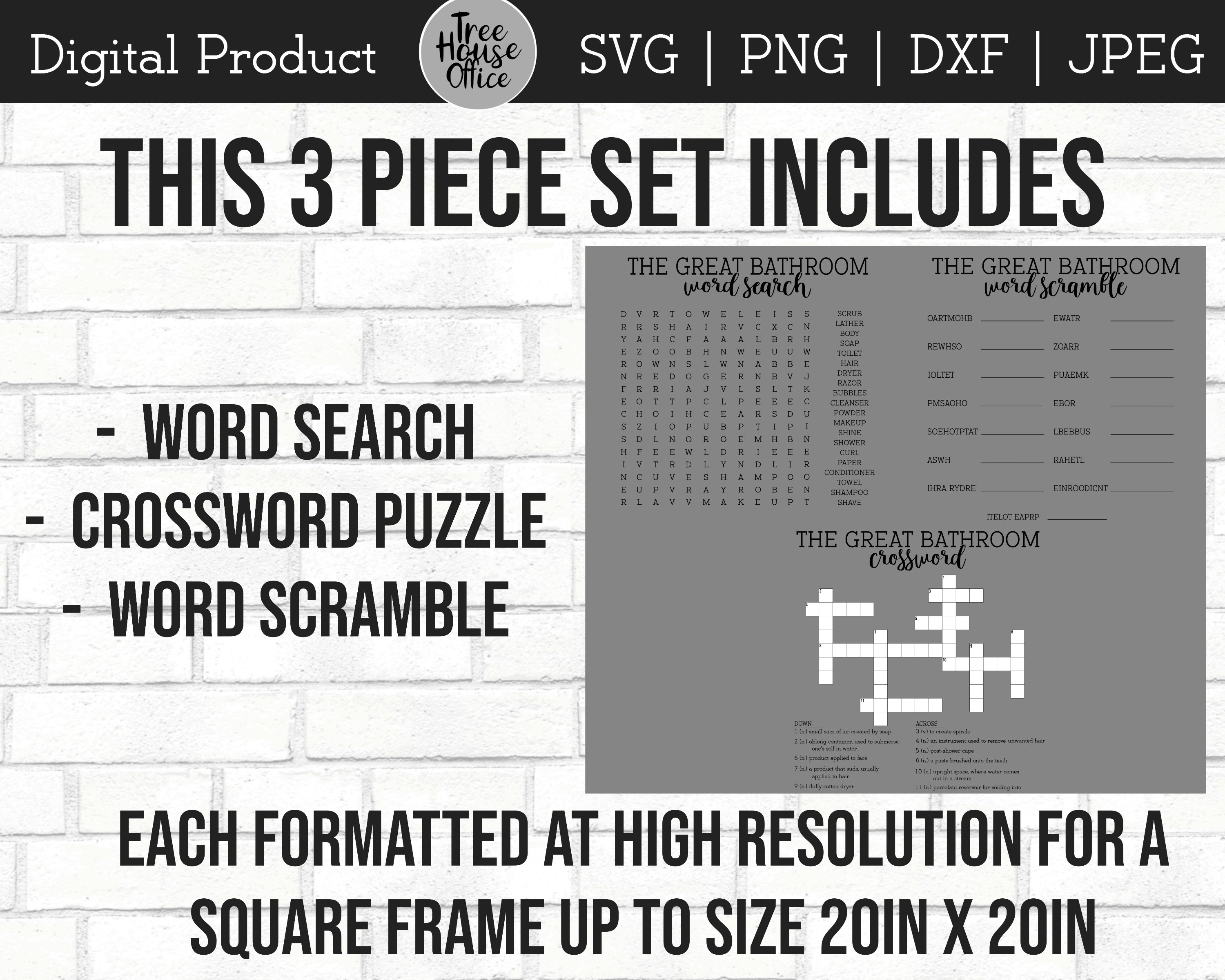 Funny Bathroom Signs Bundle, Forget Phone Word Search Square 3