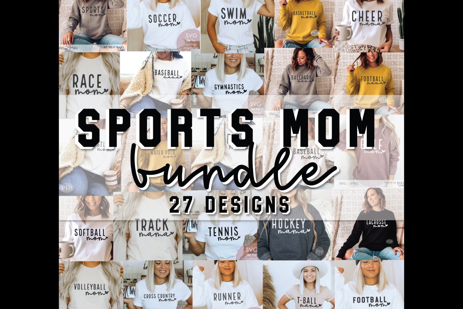 Sports Mom Bundle - 27 Designs SVG PNG Bundle
