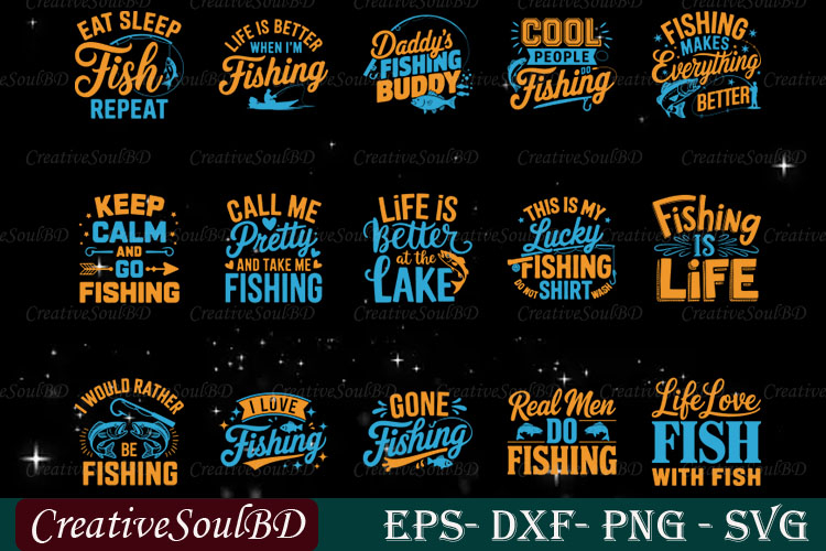 Fishing SVG Bundle Cut File, Fisherman Svg, fish hook Svg