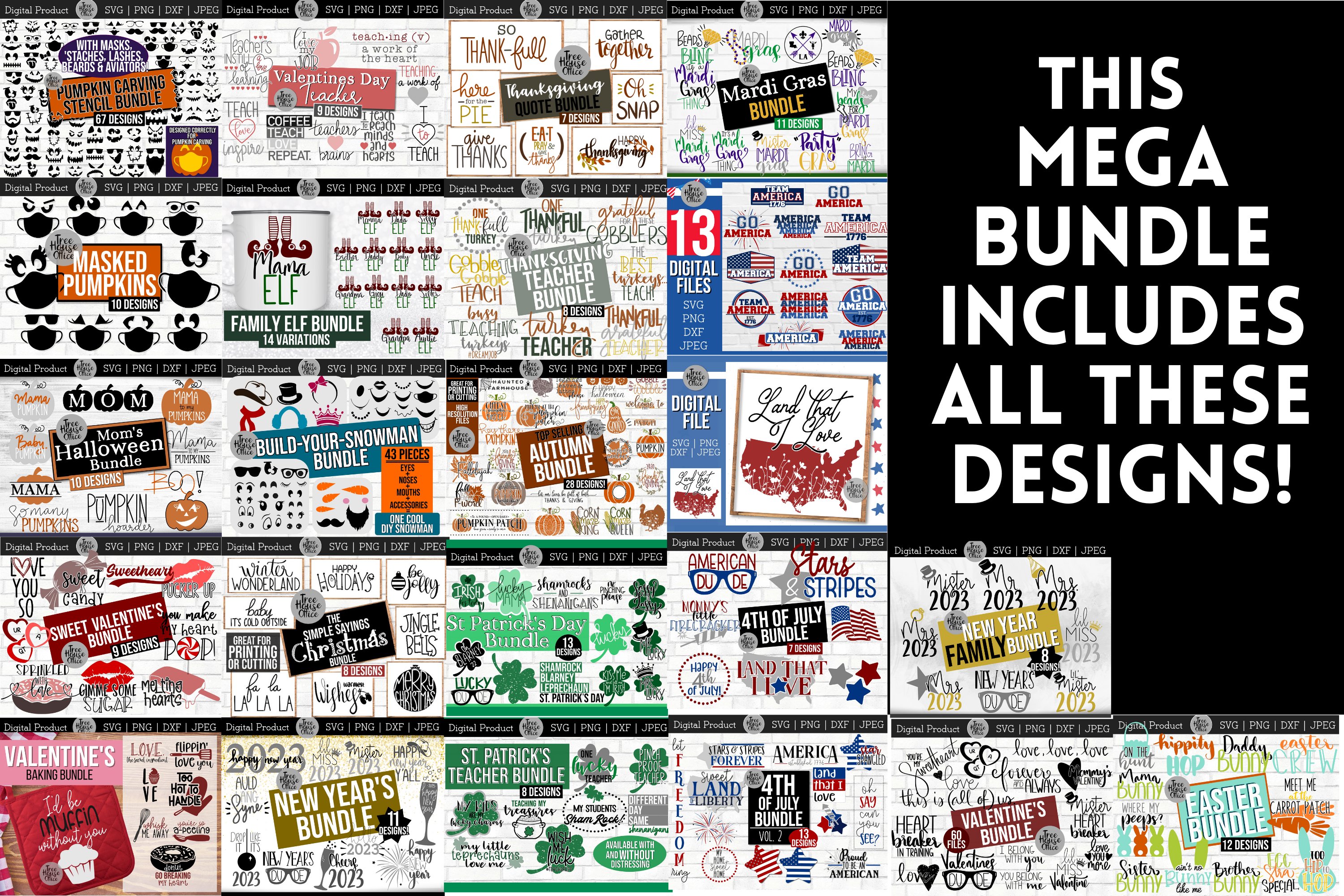 Seasons and Holidays Mega SVG Bundle, Seasonal SVG Bundle 2