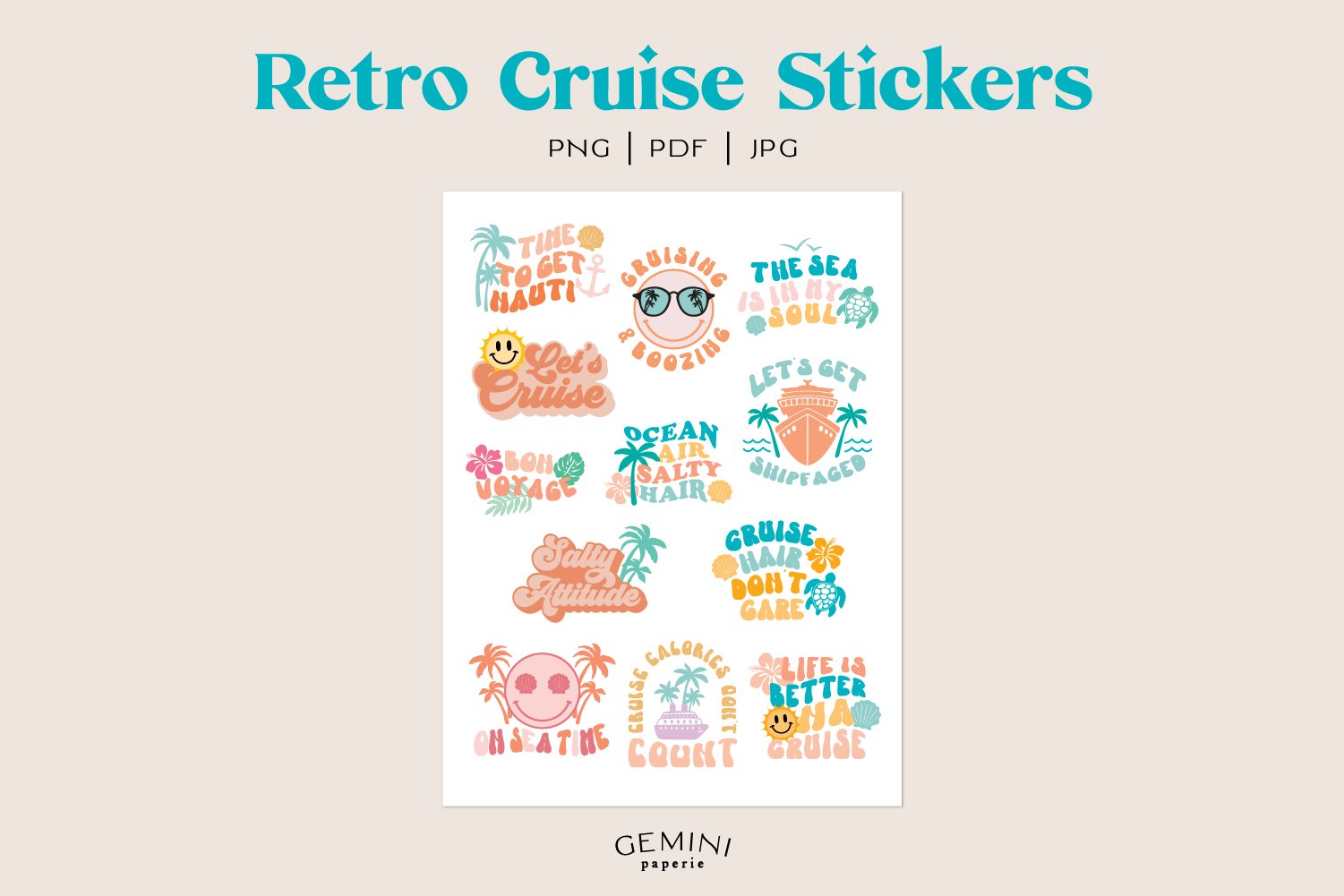 Cruise Stickers | Retro Stickers | Printable Stickers 2