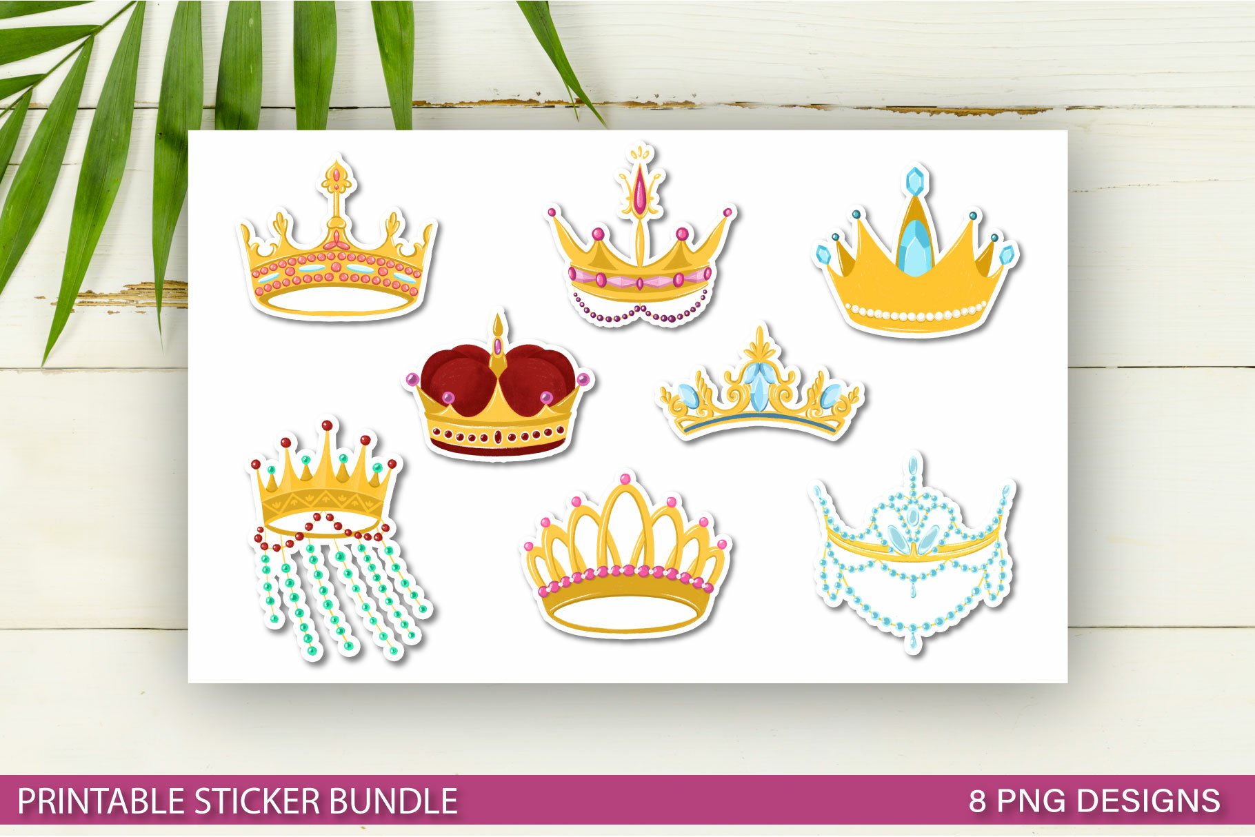 Crown Sticker Bundle | Princess crown printable sticker 2