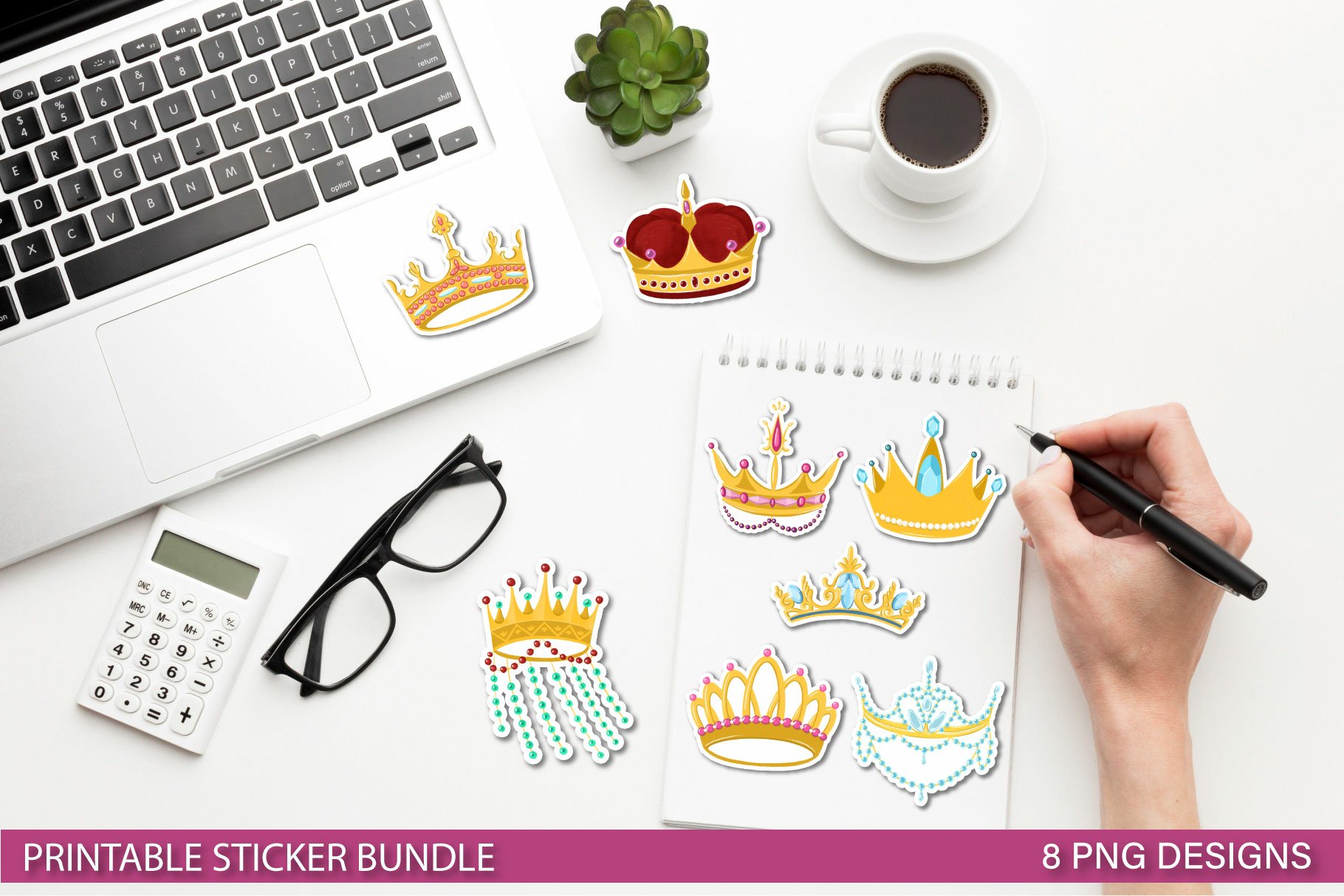 Crown Sticker Bundle | Princess crown printable sticker 3