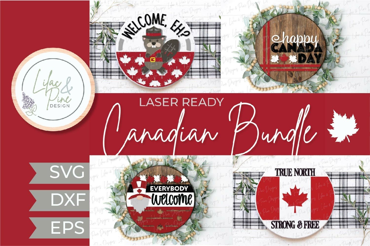 Canada day door hanger bundle - welcome sign svg- laser svg