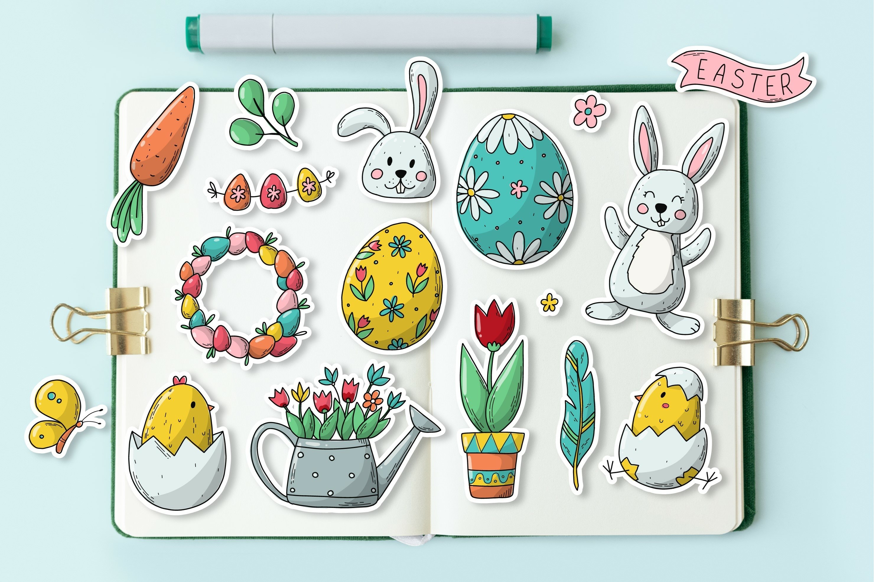 30 EASTER stickers EPS | PNG | JPG 2