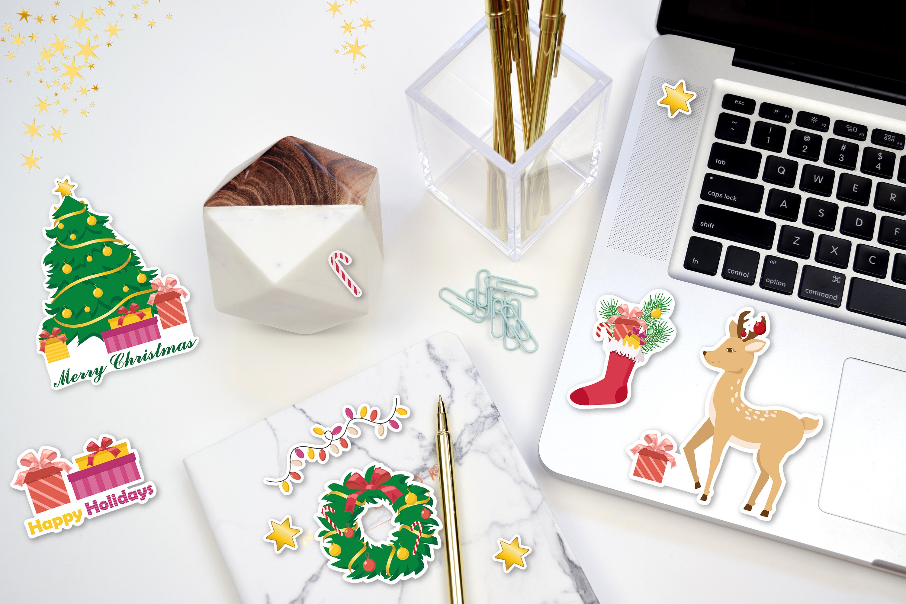 Christmas stickers pack. 15 New Year Stickers 2