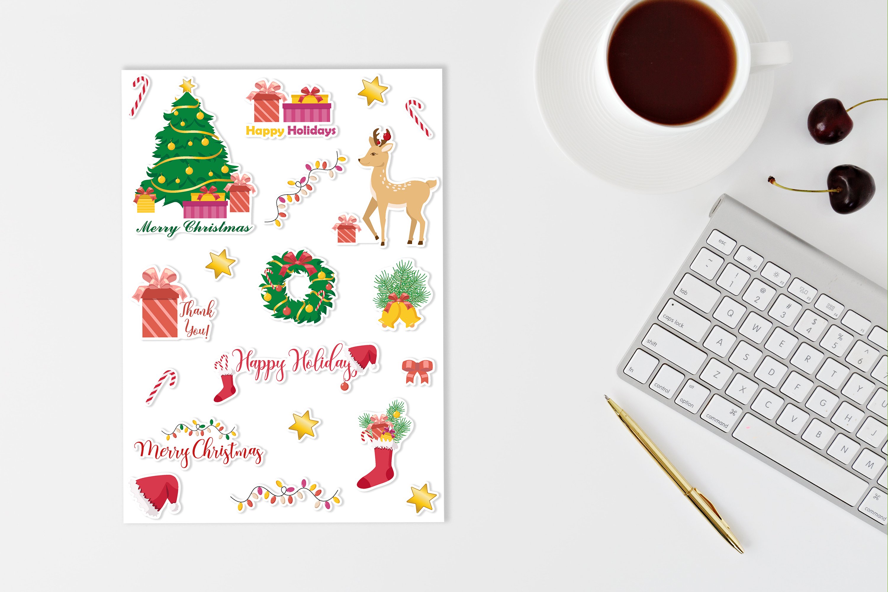 Christmas stickers pack. 15 New Year Stickers 3