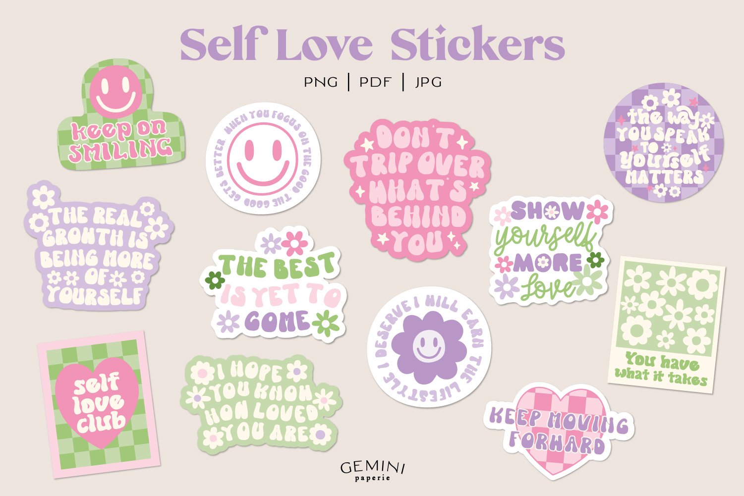 Self Love Stickers | DIY Printable Sticker Bundle