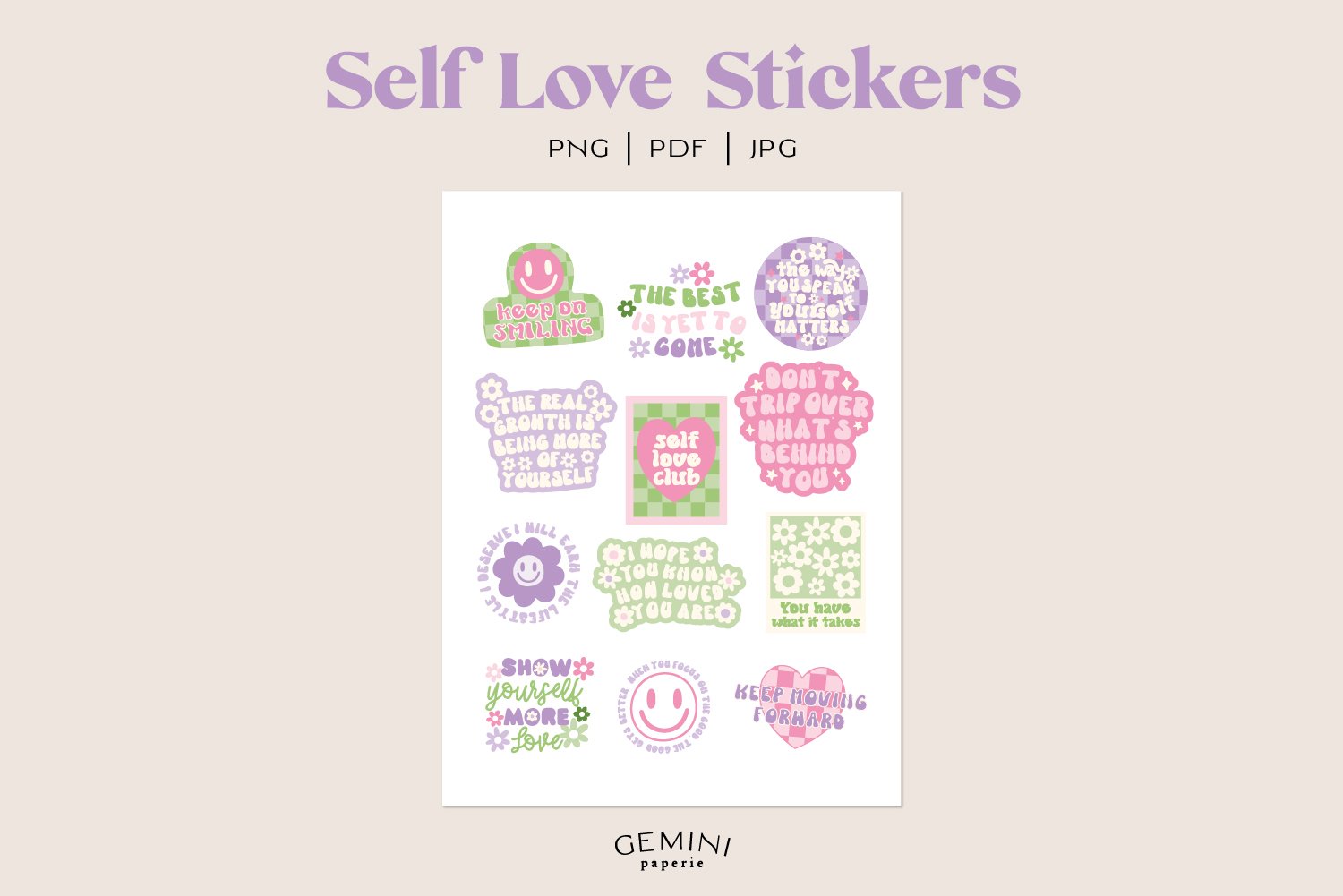 Self Love Stickers | DIY Printable Sticker Bundle 2