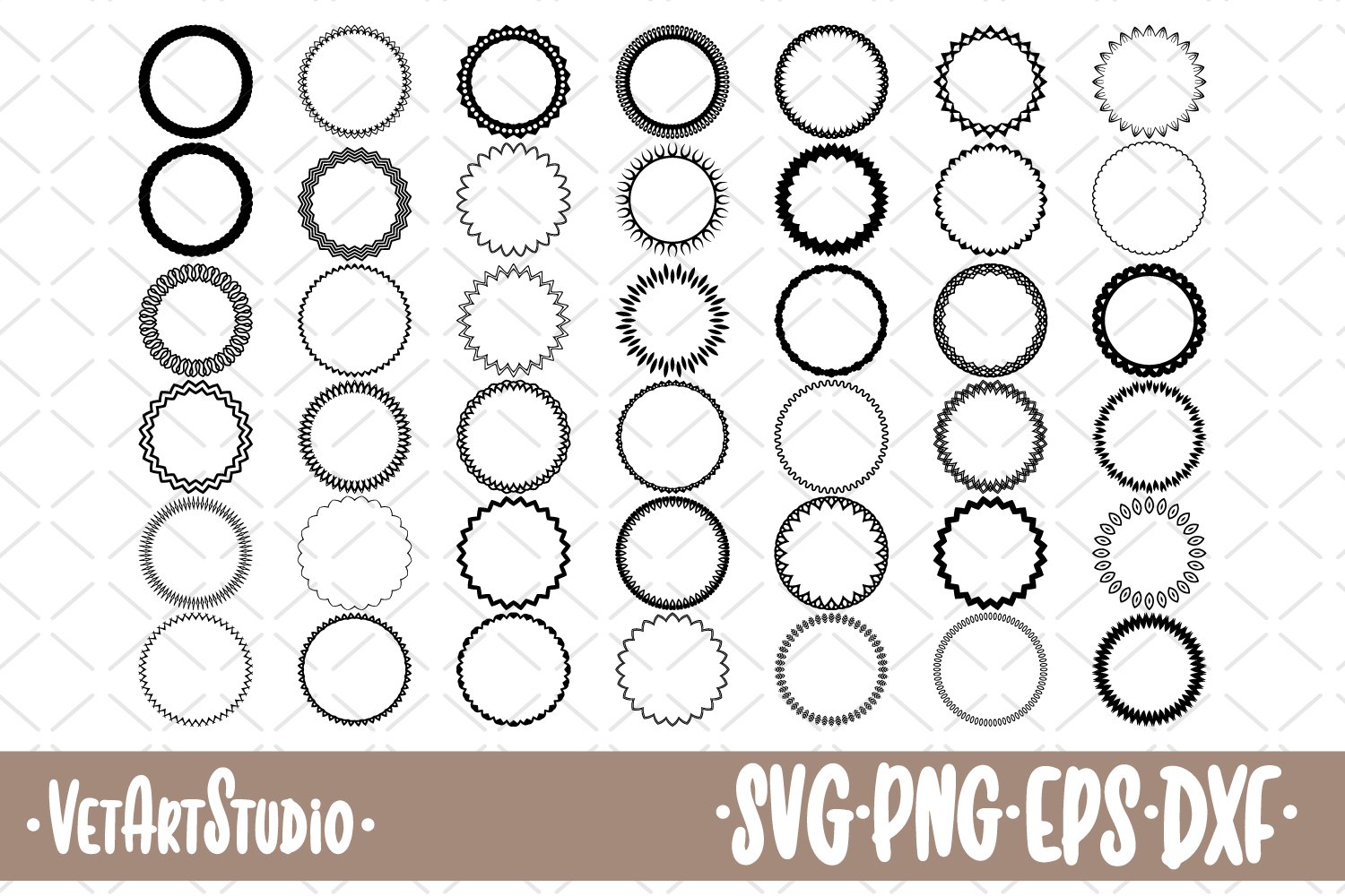 42 Round frames, circle border SVG