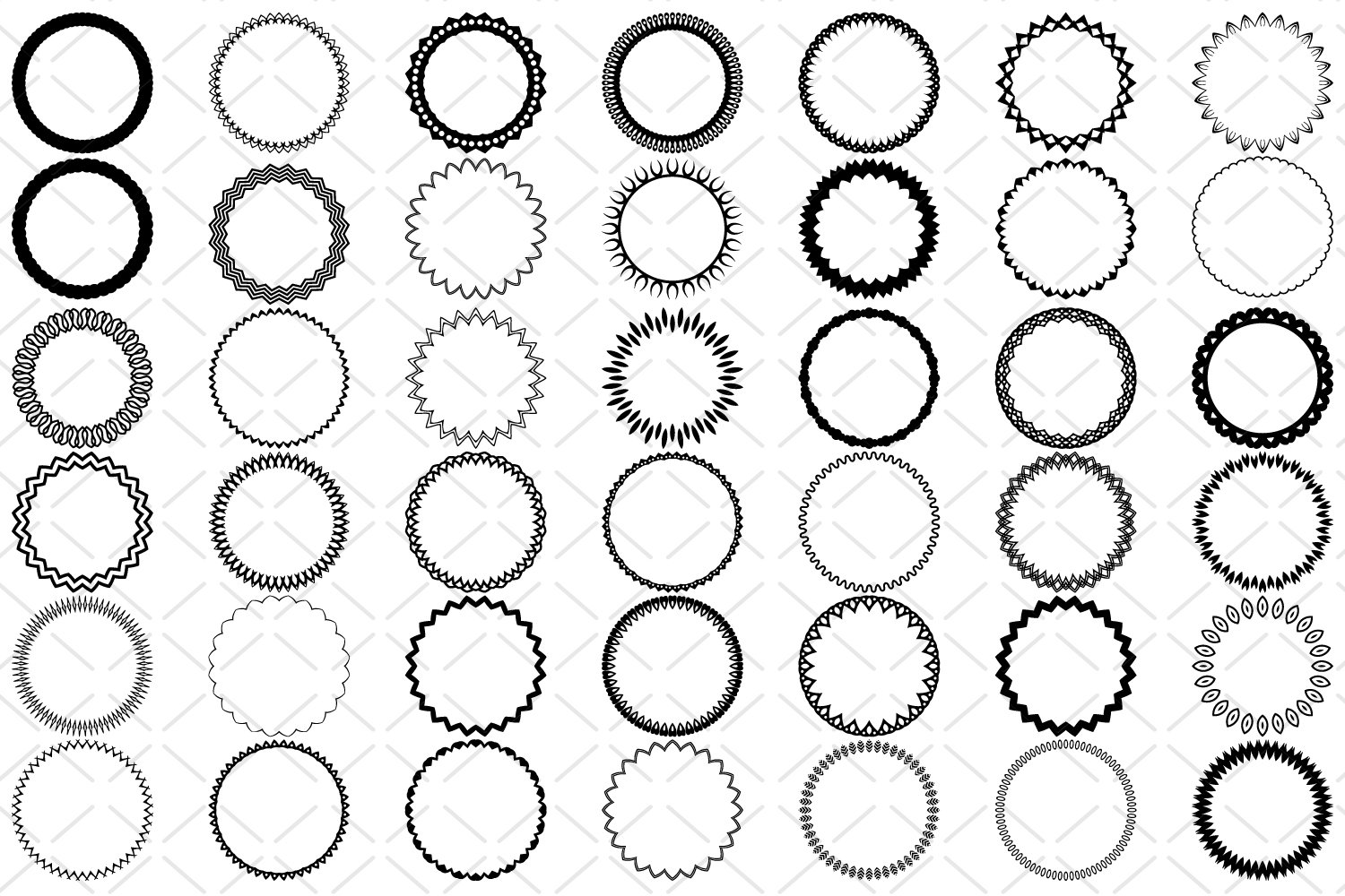 42 Round frames, circle border SVG 2