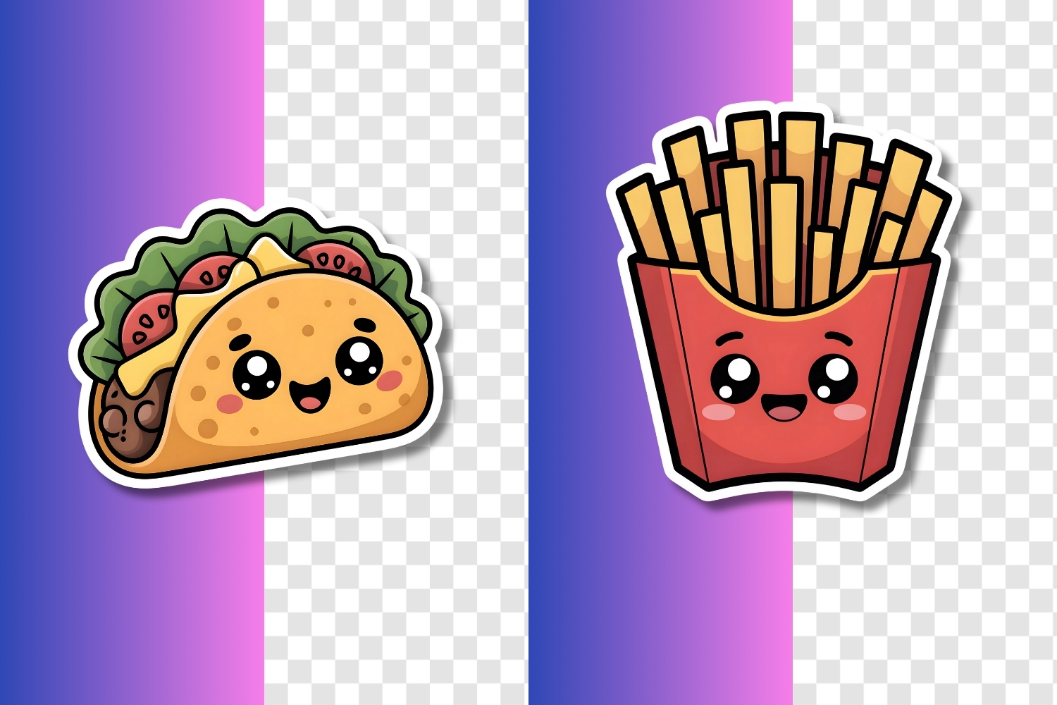Printable Kawaii Cute Food Stickers Bundle PNG JPG PDF 3