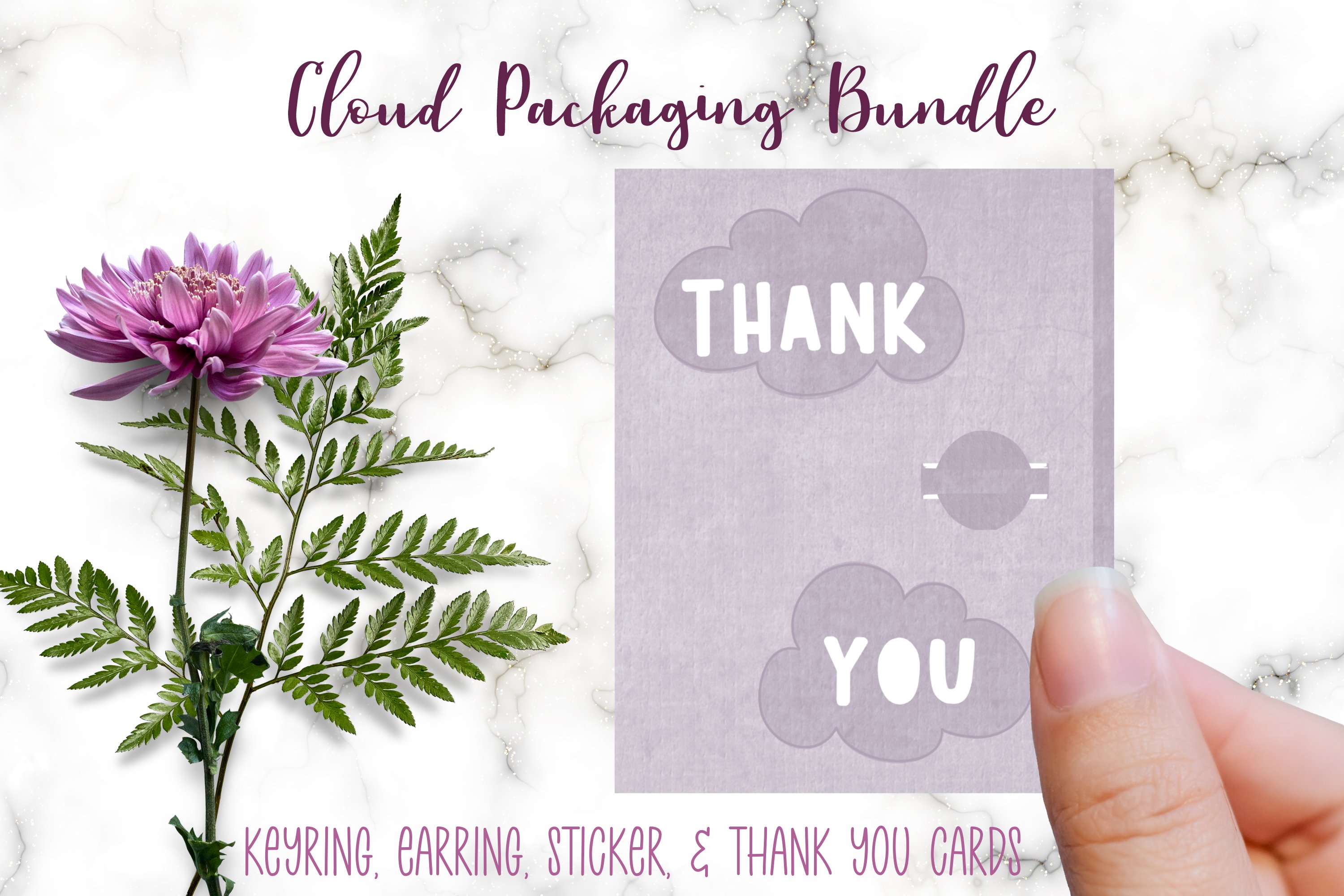 Cloud Packaging Bundle Stickers Keychains Earrings