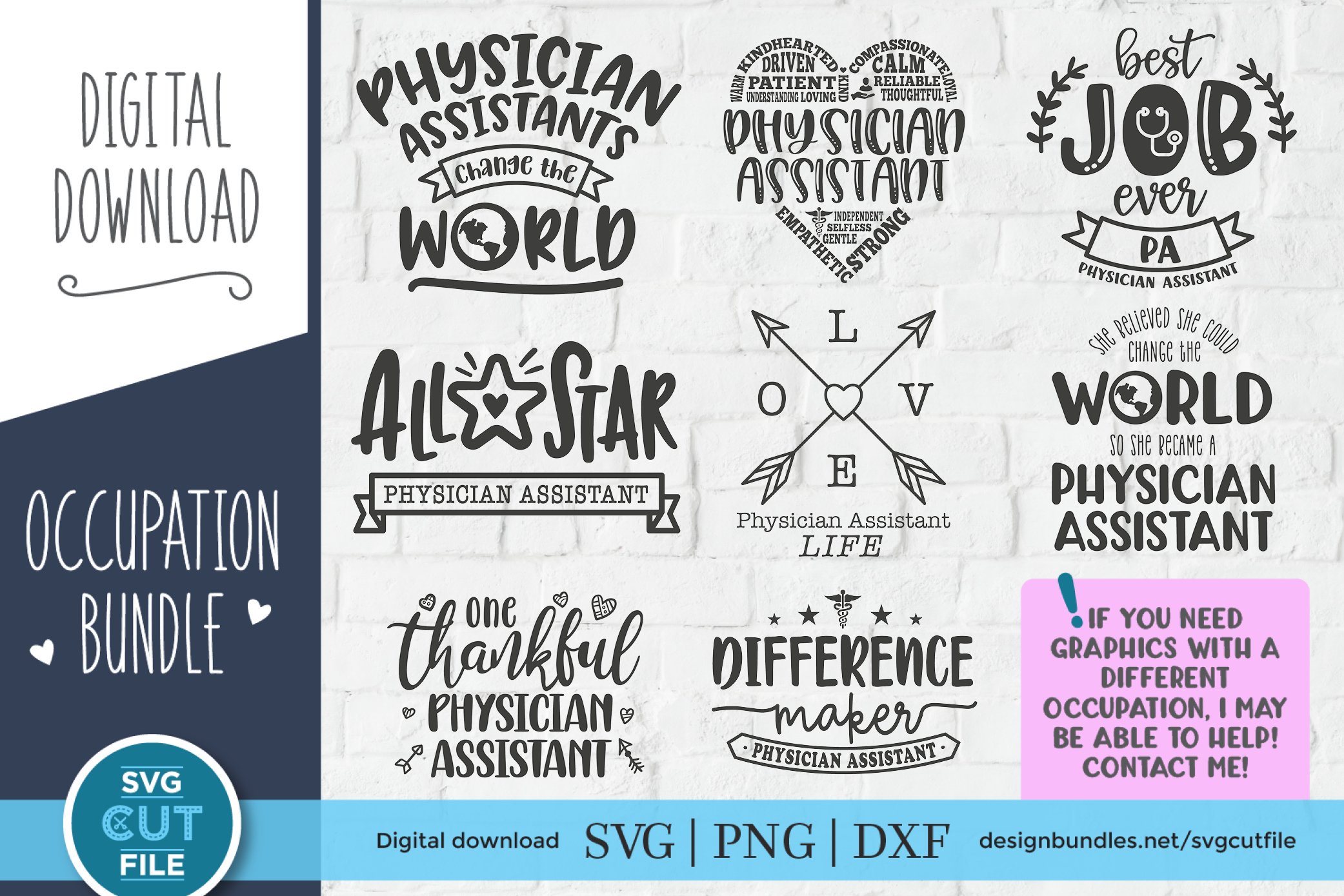 Physician Assistant svg bundle - 8 pa svg files for crafters