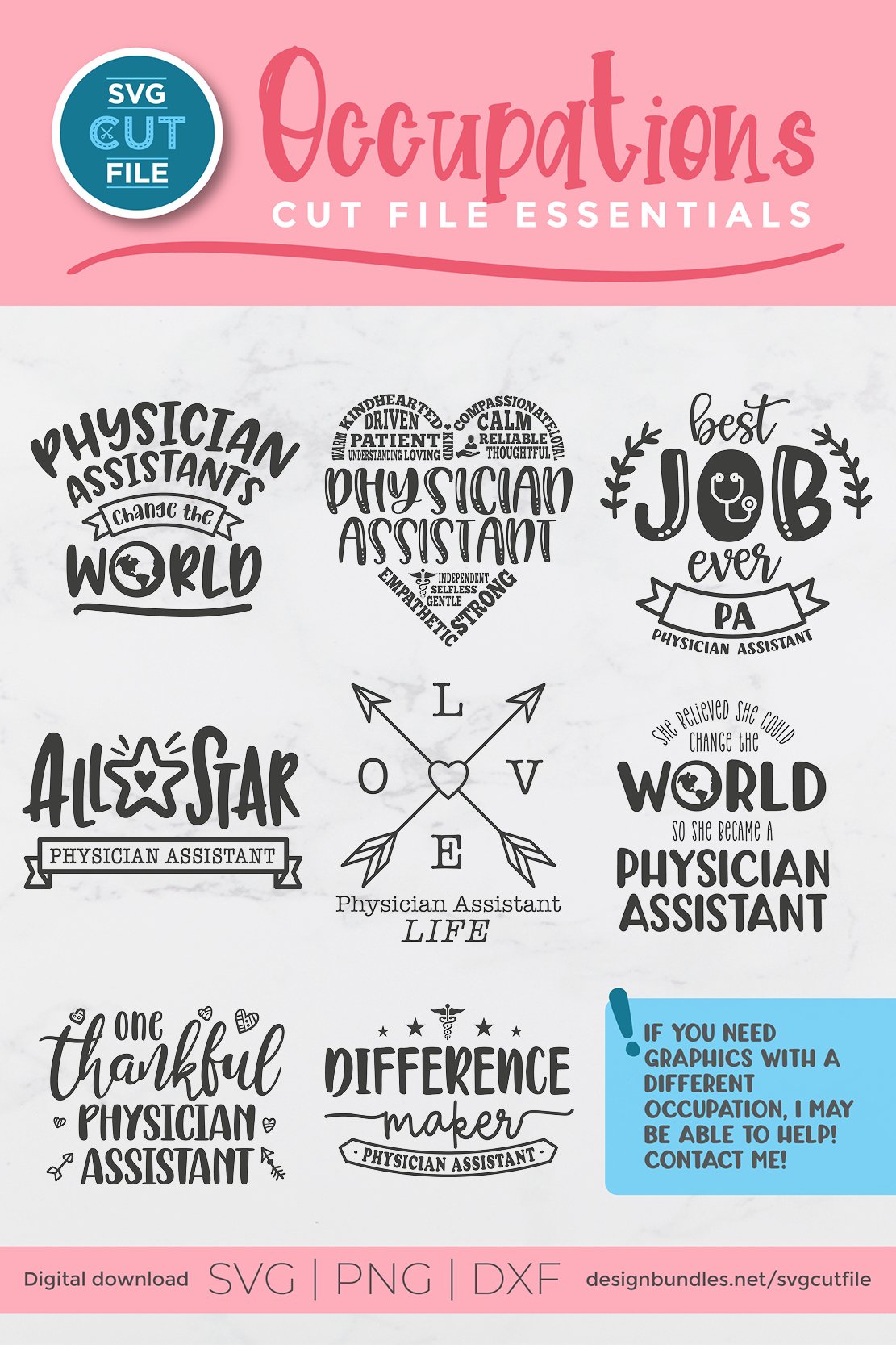 Physician Assistant svg bundle - 8 pa svg files for crafters 2