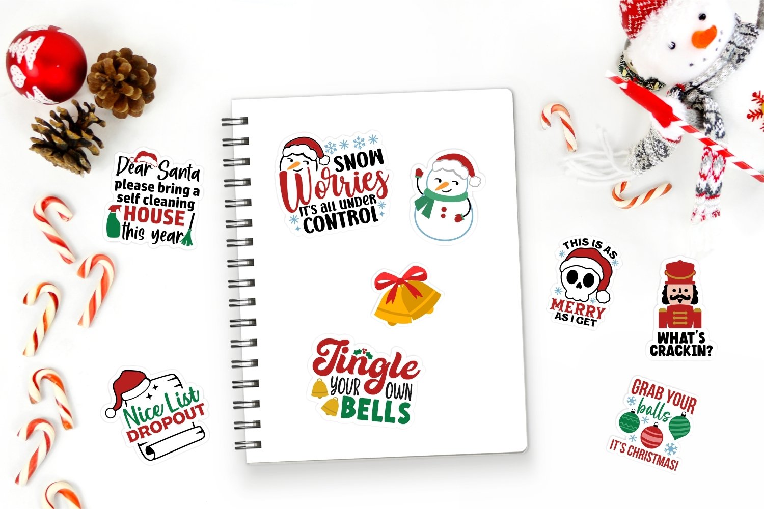 Funny Christmas Stickers | Christmas sticker bundle 3