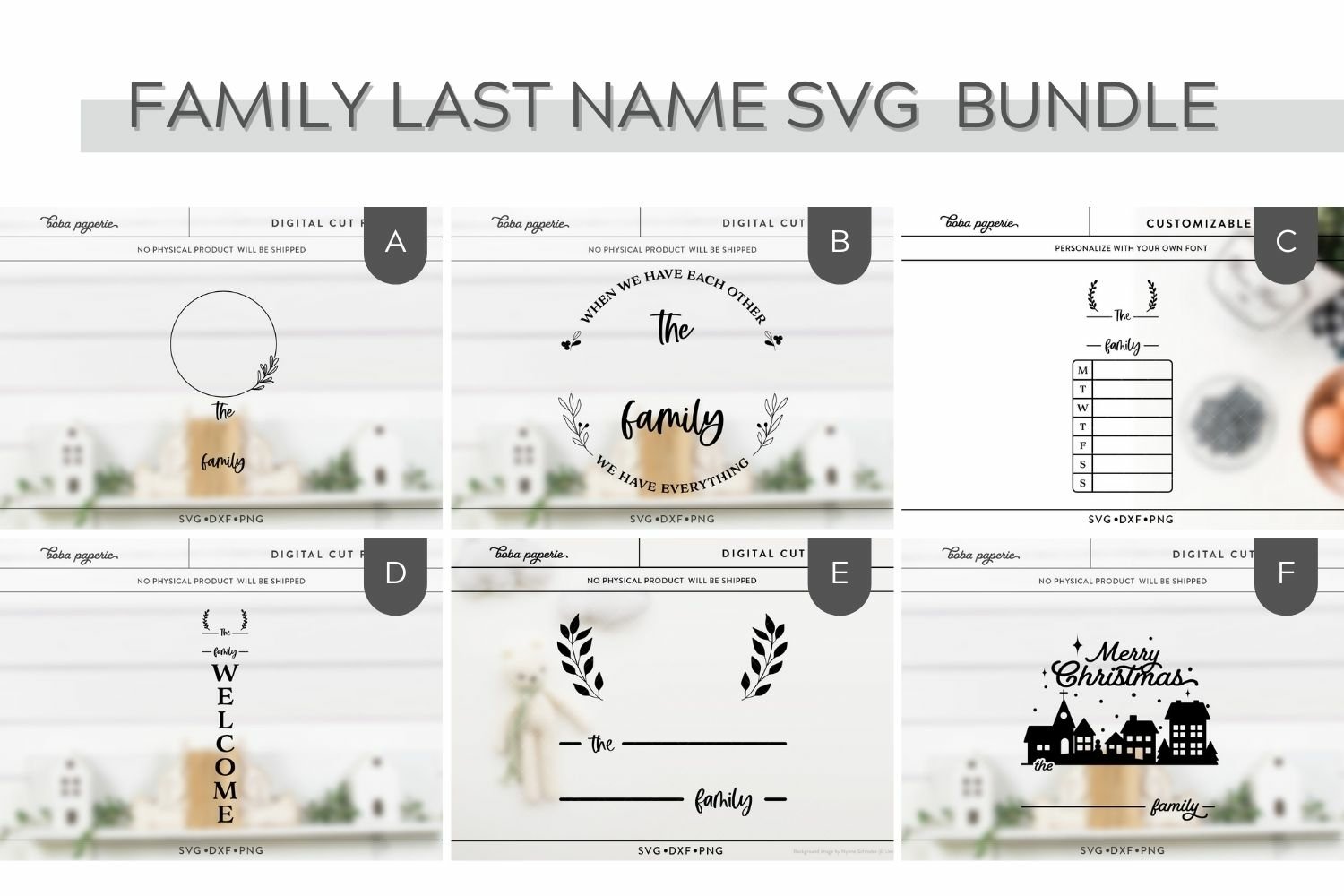 Family Last Name Svg Bundle, farmhouse family sign bundle 2