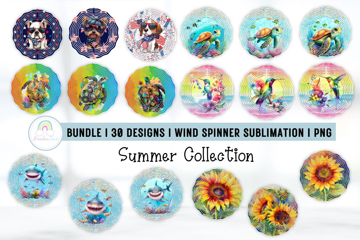 BUNDLE I Summer Wind Spinner Sublimation PNG