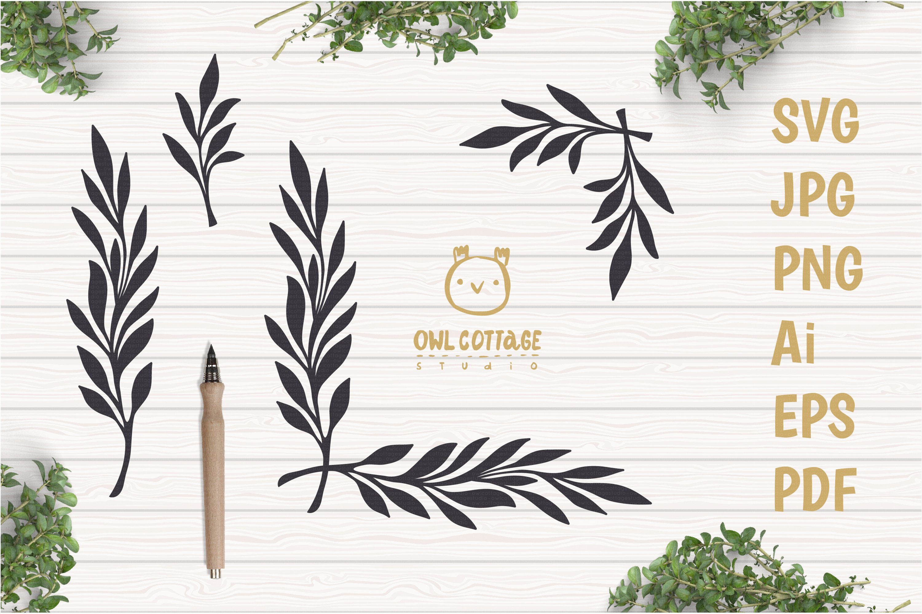 Laurel Leaves SVG Bundle, Floral Decor Bundle, Wedding Decor 2