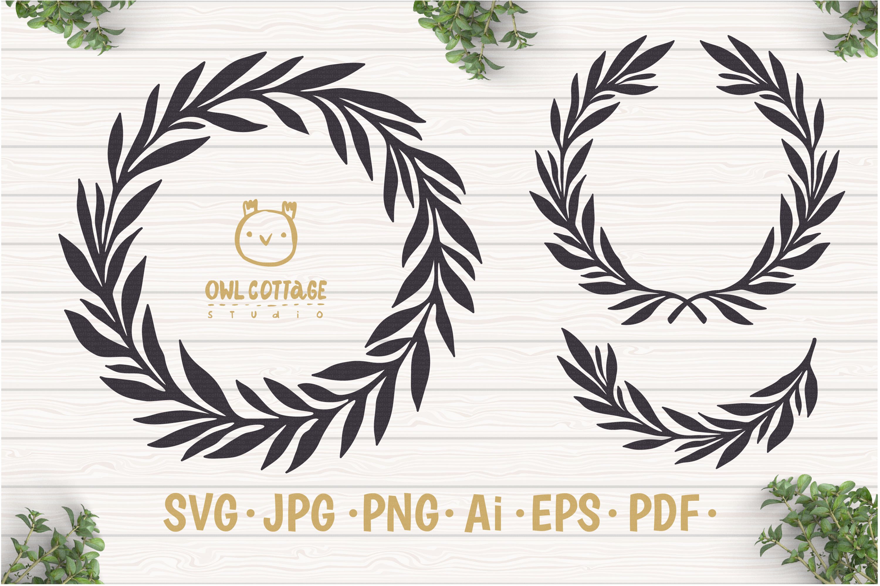 Laurel Leaves SVG Bundle, Floral Decor Bundle, Wedding Decor 3